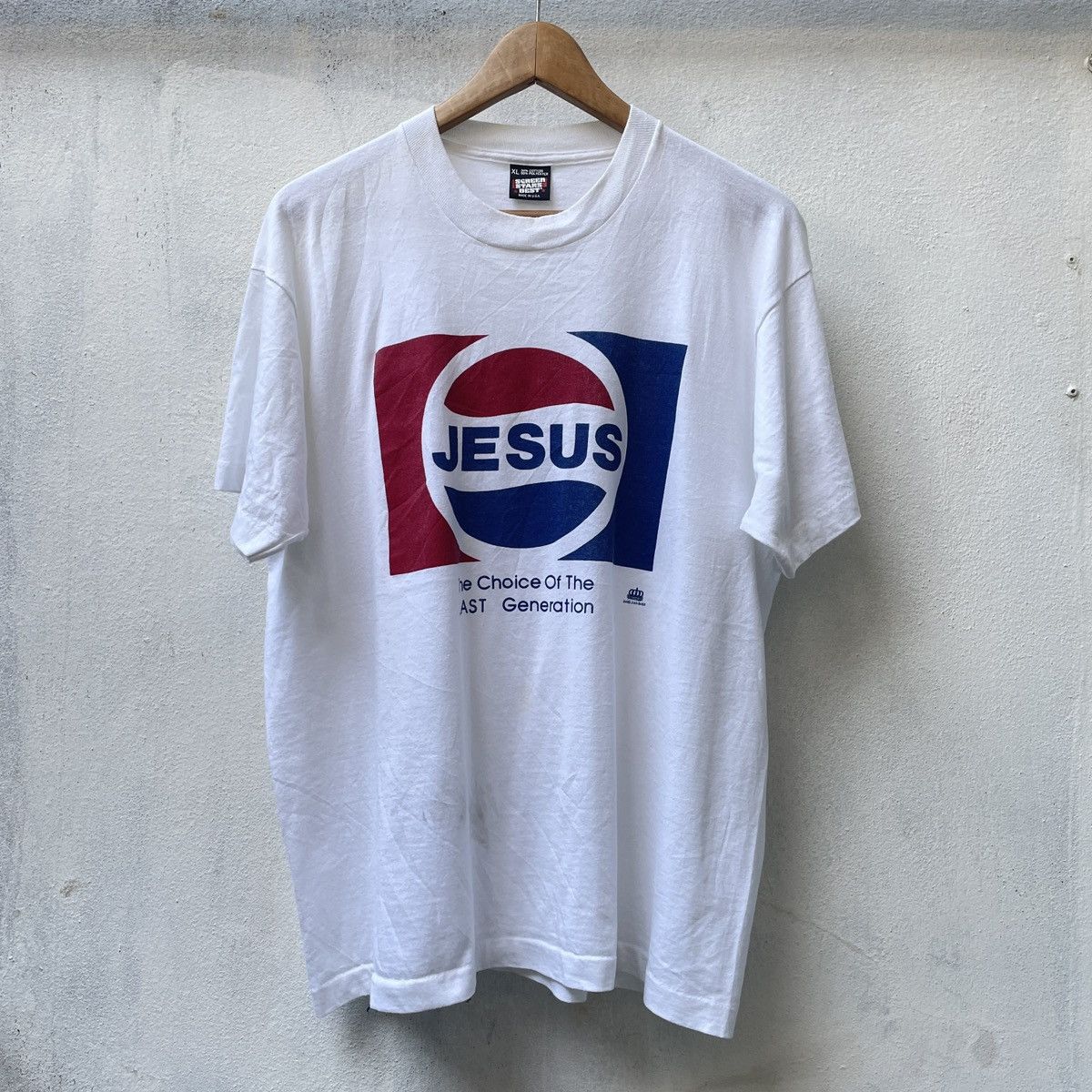 Vintage Vintage 90s Jesus T-Shirt, Pepsi Parody Graphic Tee Size US XL / EU 56 / 4 - 1 Thumbnail