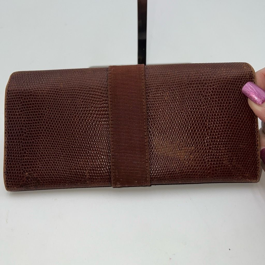 Salvatore Ferragamo Salvatore Ferragamo Vera Ribbon Wallet Brown and Gold Size ONE SIZE - 6 Thumbnail