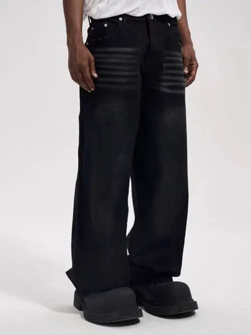 Japanese Brand High Street Whisker Style Washed Casual Baggy Jeans Size US 33 - 1 Thumbnail