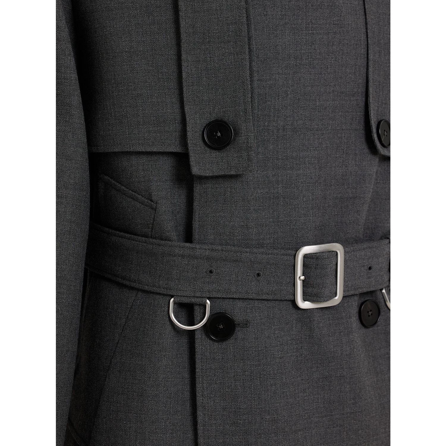 Jil Sander JIL SANDER Gray Double breast wool gabardine coat New & Auth Size US M / EU 48-50 / 2 - 2 Thumbnail