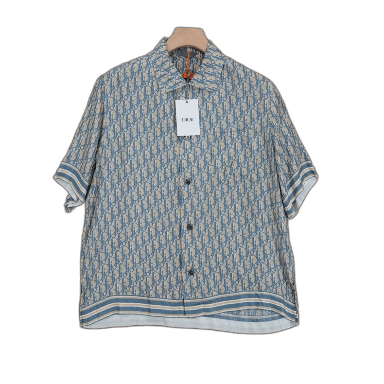 Dior Dior Logo Printed Silk Short Sleeve Shirt Size US M / EU 48-50 / 2 - 1 Thumbnail