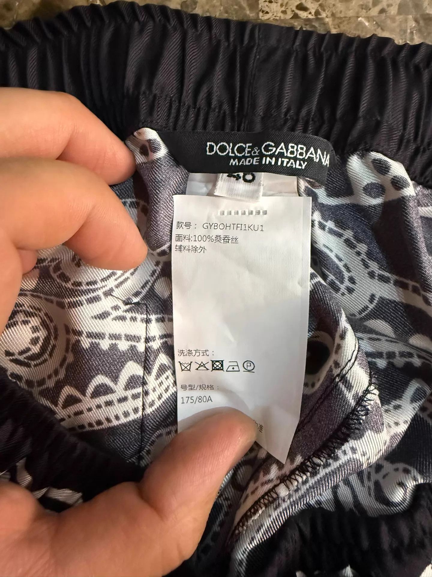 Dolce & Gabbana DG Silk Crown Logo Black/White Pants 46(fits50) New Size US 30 / EU 46 - 5 Thumbnail