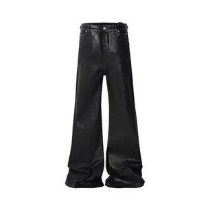 Japanese Brand Street Vintage Rock Brushed Wax Coated Micro Flare Y2K Jeans Size US 34 / EU 50 - 1 Thumbnail