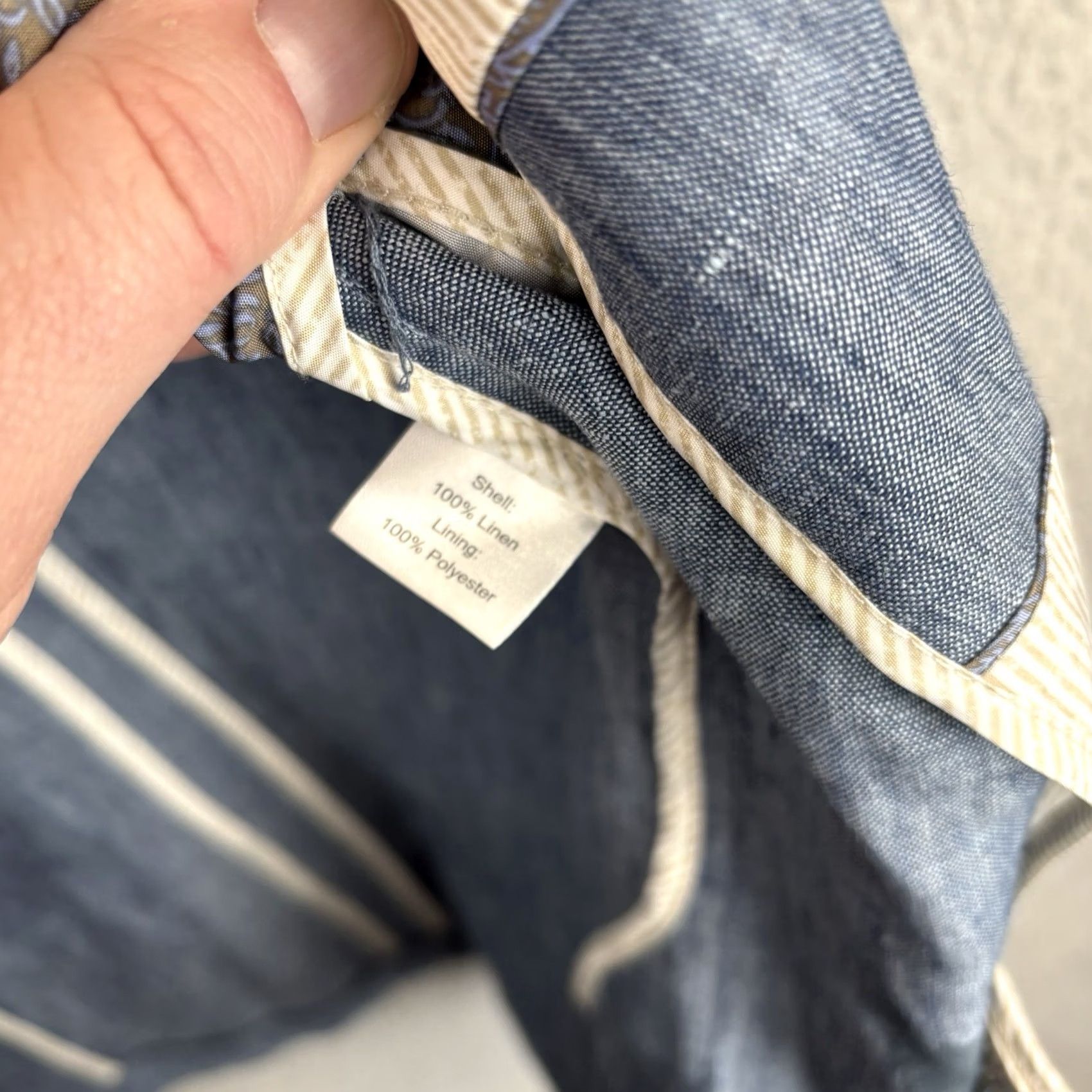 Joseph Abboud Joseph Abboud Sport Coat Blazer Mens Small Blue 100% Linen Unstructured Jacket Check Pattern Size 36R - 7 Thumbnail