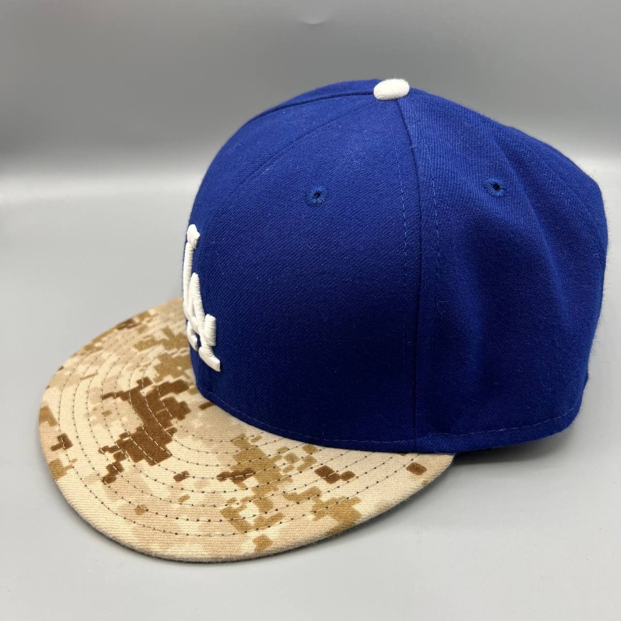 New Era Los Angeles LA Dodgers Hat Men 8 Blue Camo MLB Fitted Cap Size ONE SIZE - 2 Thumbnail