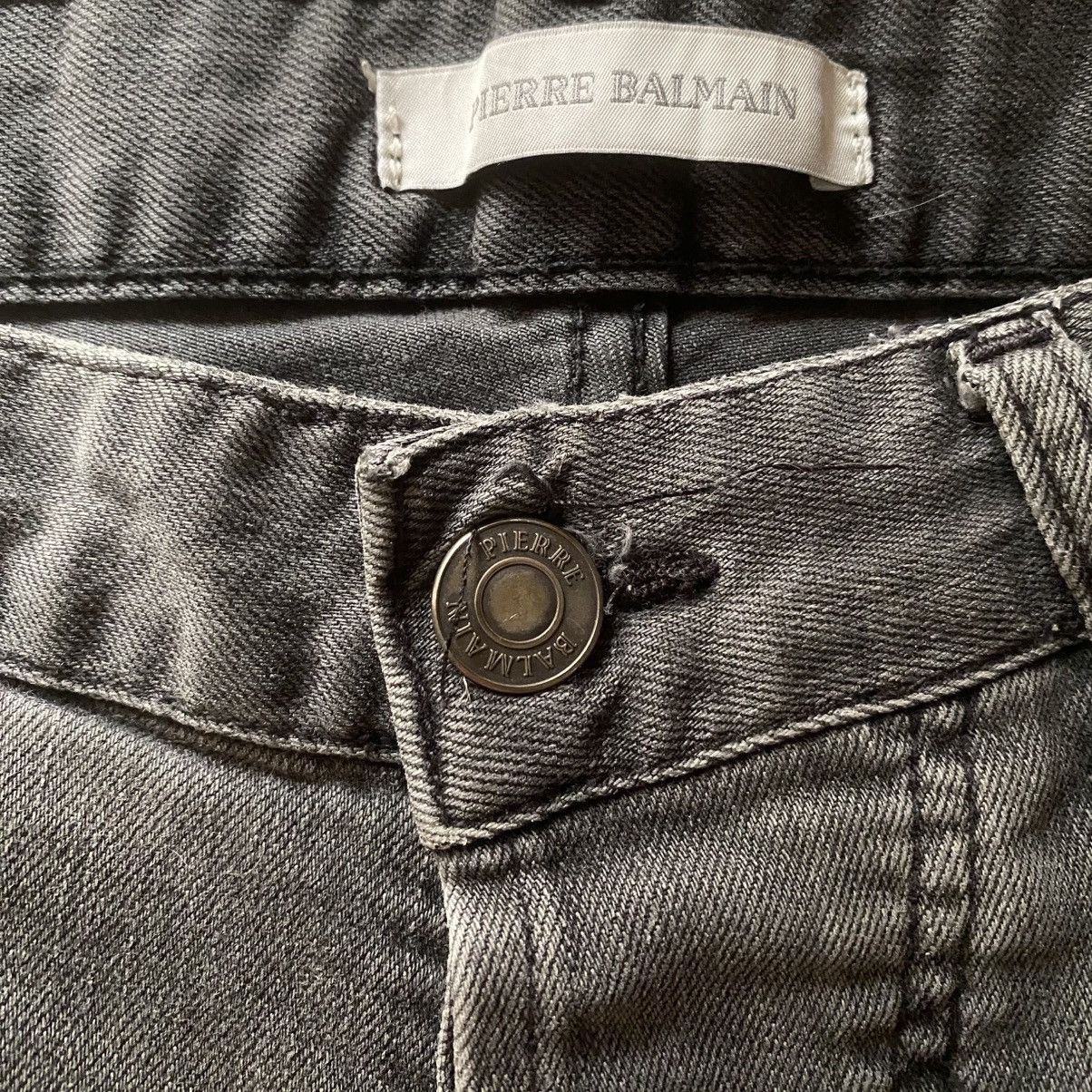 Balmain Balmain Biker Dart Knees Dark Grey Jeans Size US 32 / EU 48 - 7 Thumbnail