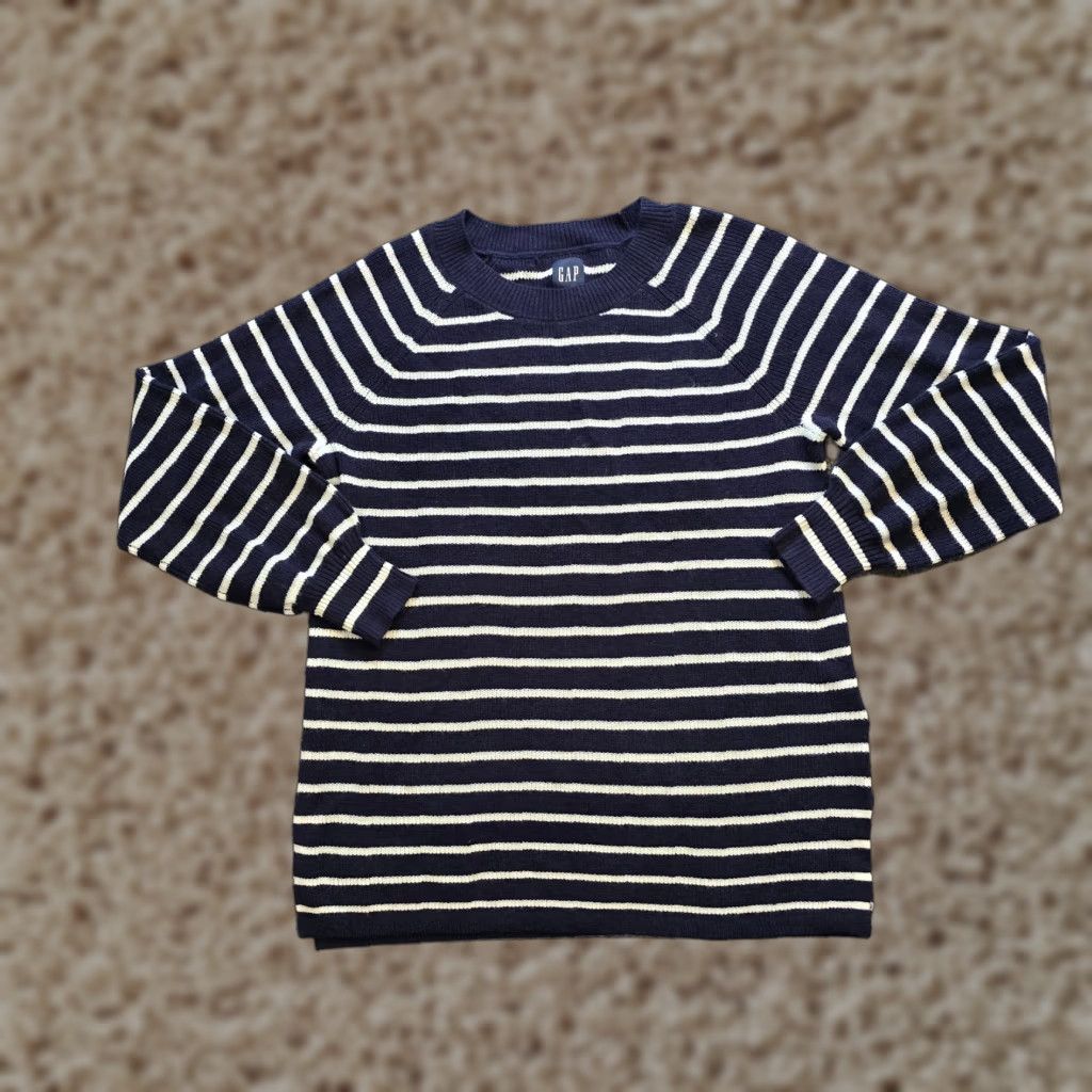 Gap VINTAGE? Gap Sweater Womens Small Blue White Striped Wool Blend Nautical Preppy Size S / US 4 / IT 40 - 1 Thumbnail