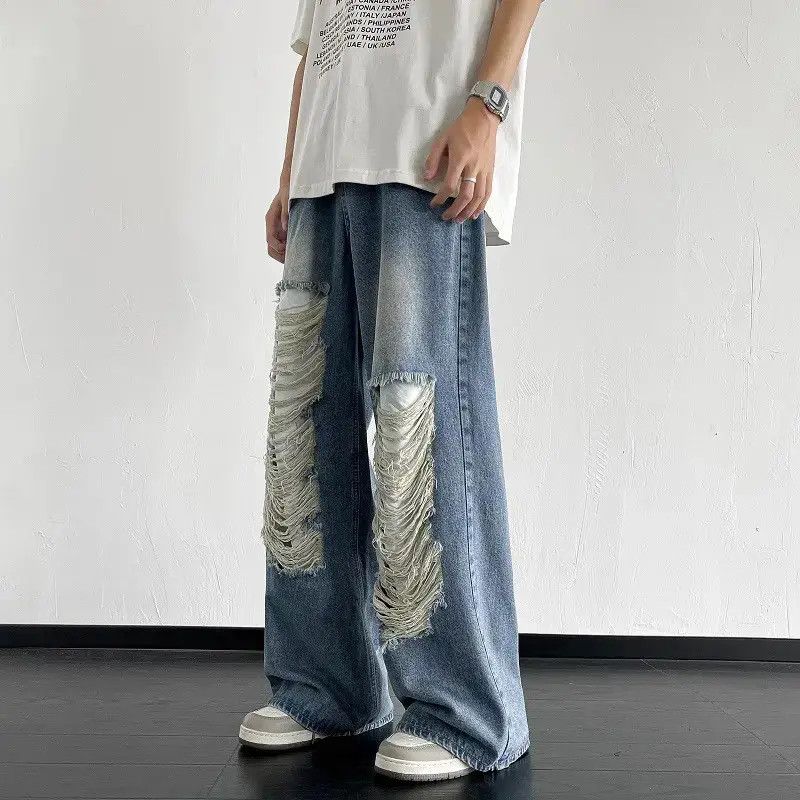 Japanese Brand Loose hip-hop casual ripped jeans Size US 30 / EU 46 - 1 Thumbnail