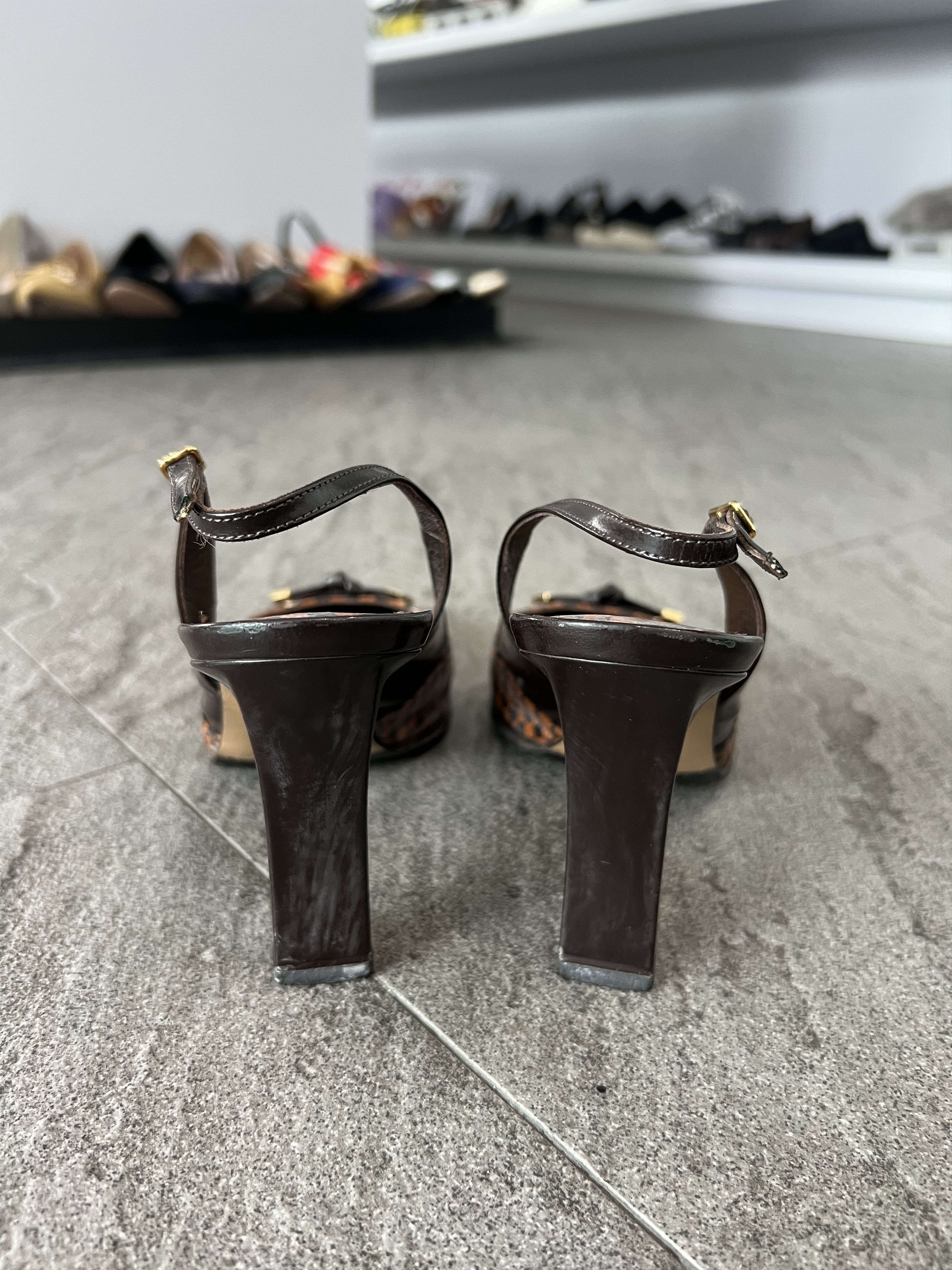 Louis Vuitton Louis Vuitton Damier Slingback Heels Brown 37.5 Size US 7.5 / IT 37.5 - 6 Thumbnail