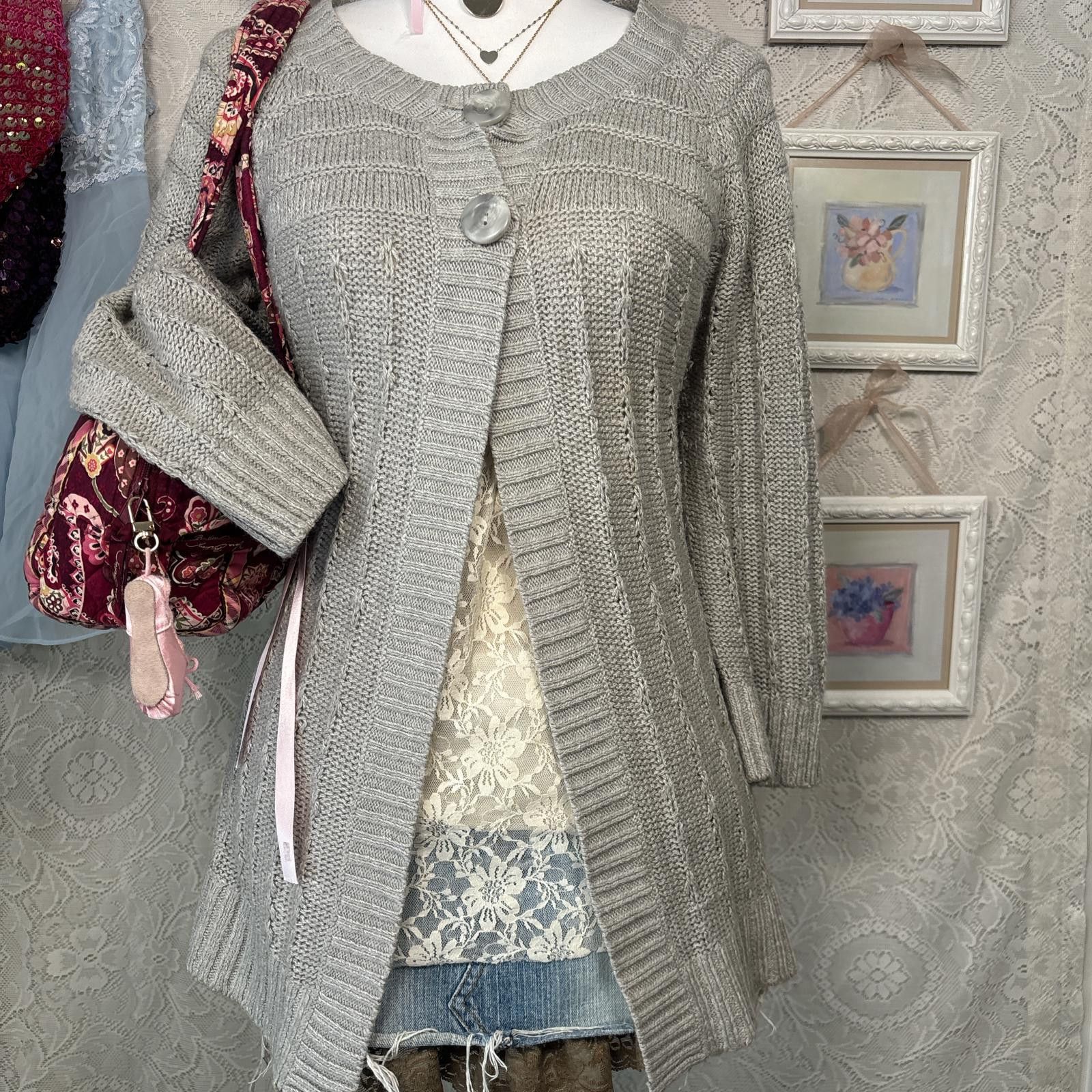 Other vintage cozy knit babydoll cardigan sweater Size L / US 10 / IT 46 - 3 Thumbnail