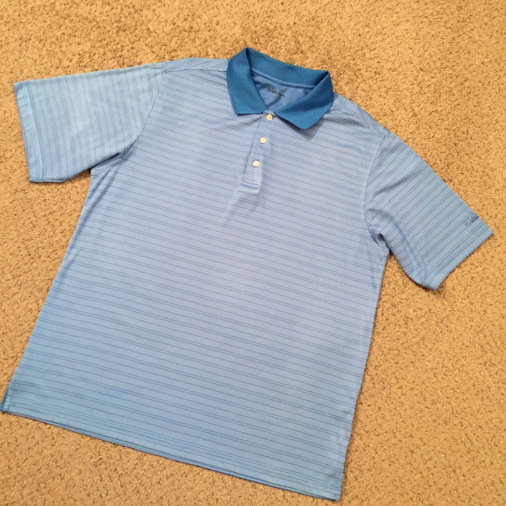 Vintage Walter Hagen Polo Shirt Mens L Blue Striped Short Sleeve Size US L / EU 52-54 / 3 - 2 Thumbnail