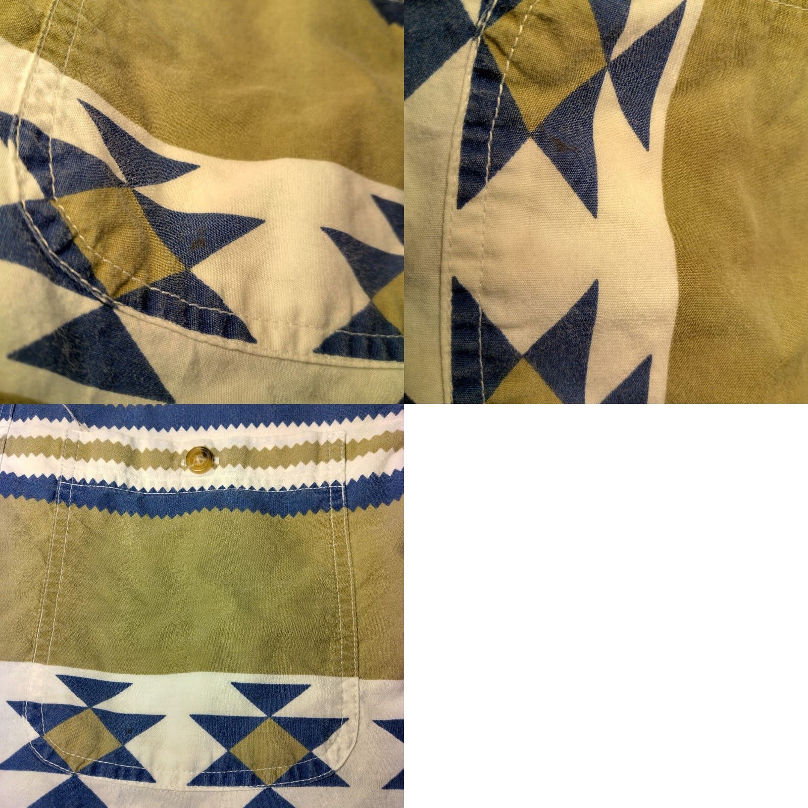 Orvis Orvis Shirt Men M Southwest Geometric Tan Blue Stripe Short Sleeve Western READ Size US M / EU 48-50 / 2 - 8 Thumbnail