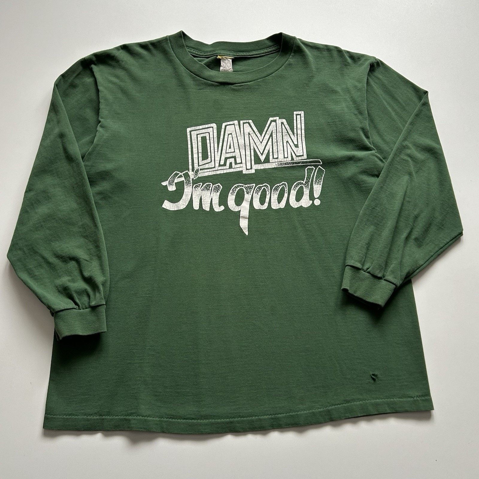 Hanes × Vintage Vintage 90s Funny Shirt Large Long Sleeve Damn Im Good Faded Size US L / EU 52-54 / 3 - 1 Thumbnail