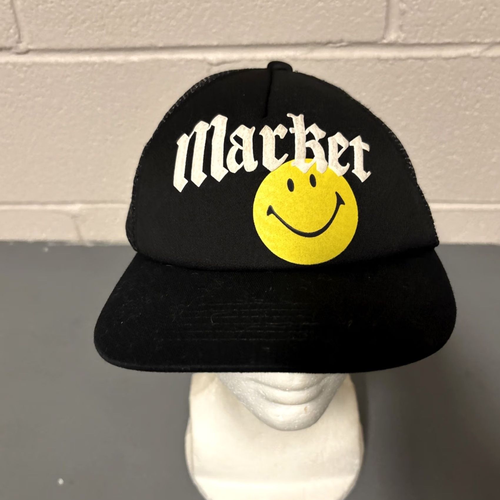 Market Market Trucker Cap Black Smile Mens Casual Workwear Hat Size ONE SIZE - 3 Thumbnail