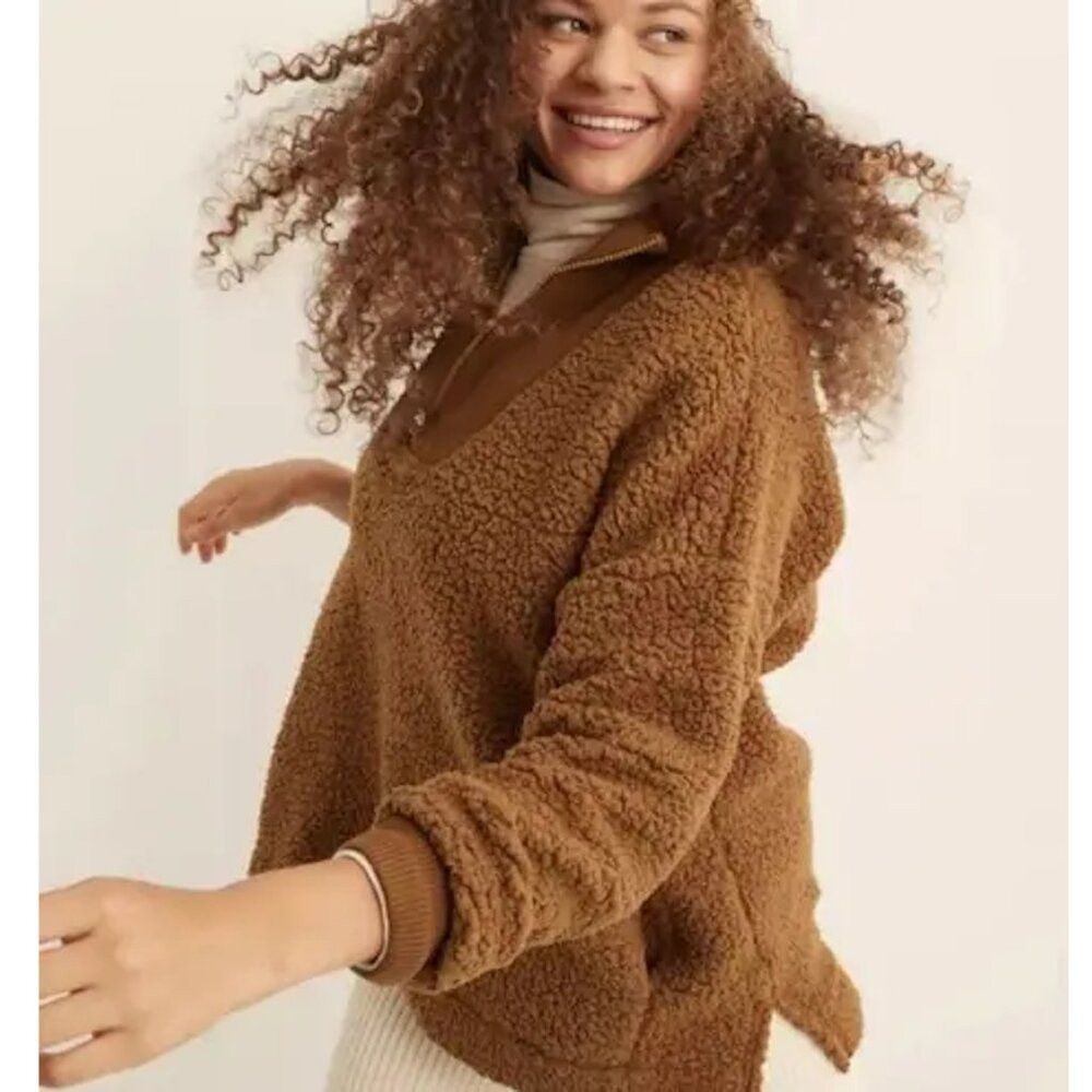 Other New Aerie Dream Sherpa Quarter Zip Sweatshirt Size S Size S / US 4 / IT 40 - 1 Thumbnail