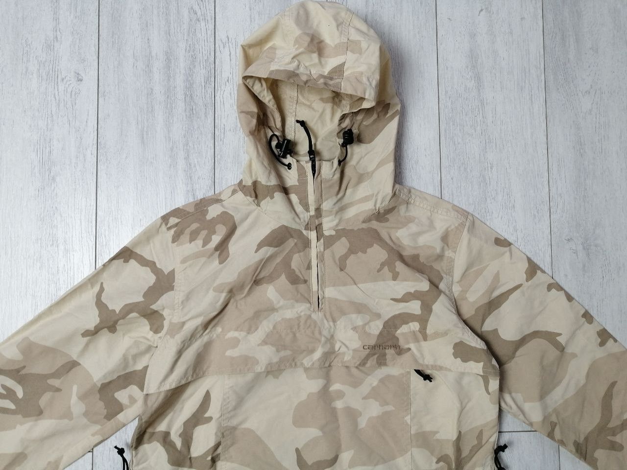 Carhartt × Vintage CARHARTT Vintag Biege Camo Mens Anorak Jacket Size US S / EU 44-46 / 1 - 2 Thumbnail