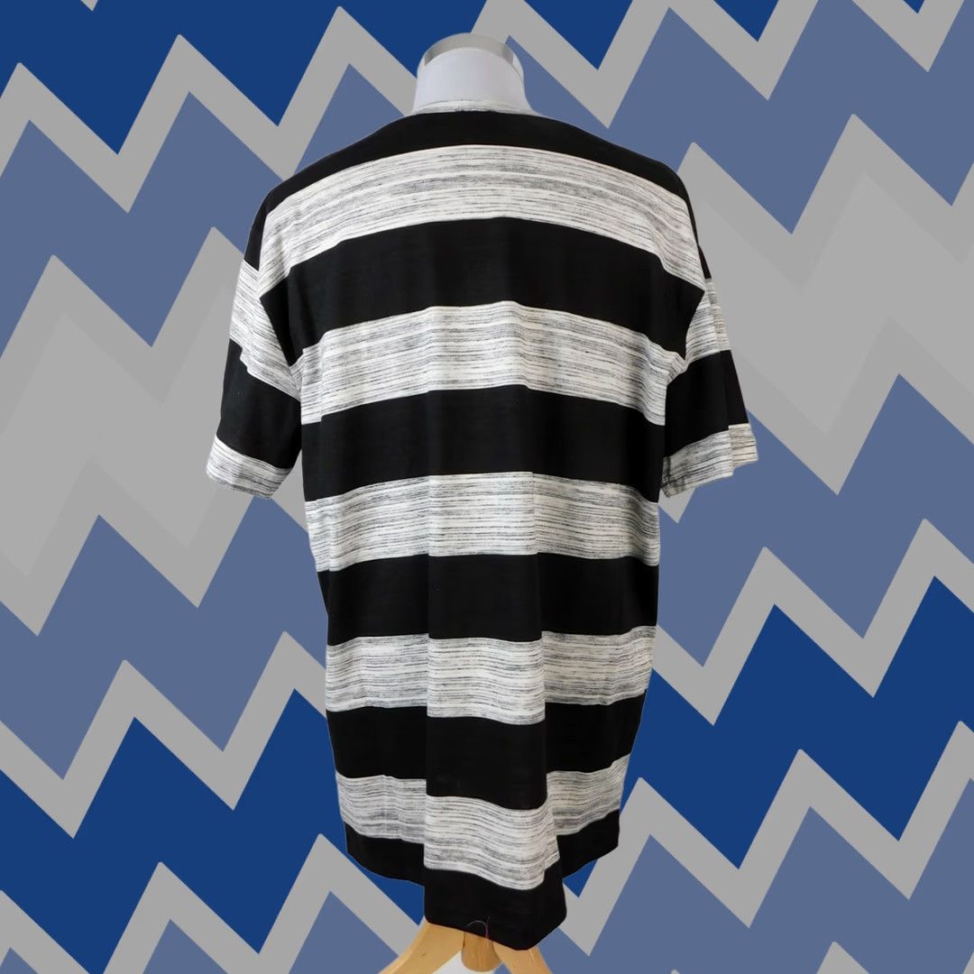 Vintage OT Revolution Men's Short Sleeve Crew Neck T-Shirt 2XL Gray Striped Cotton Blend Shirt Mens TS 2XL Size US XXL / EU 58 / 5 - 1 Thumbnail