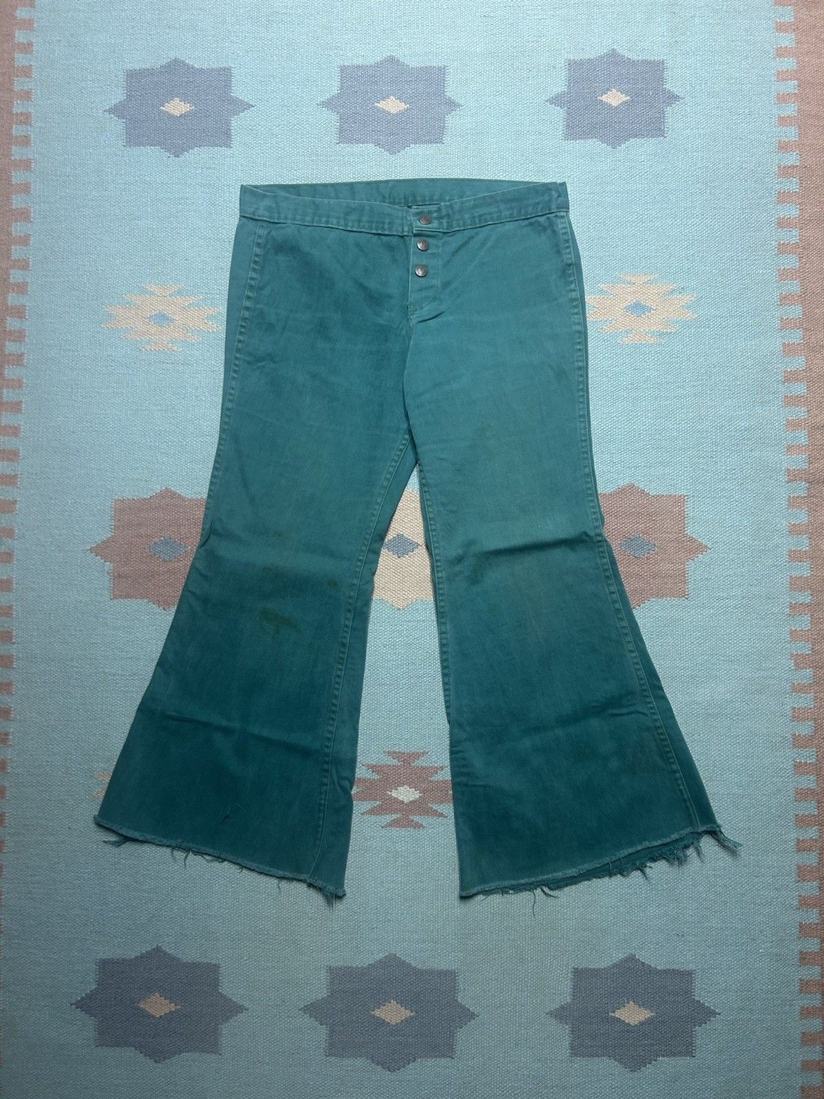 Vintage Vintage 70s bell bottom jeans elephant flare wide leg 32x26 Size 32" / US 10 / IT 46 - 1 Thumbnail