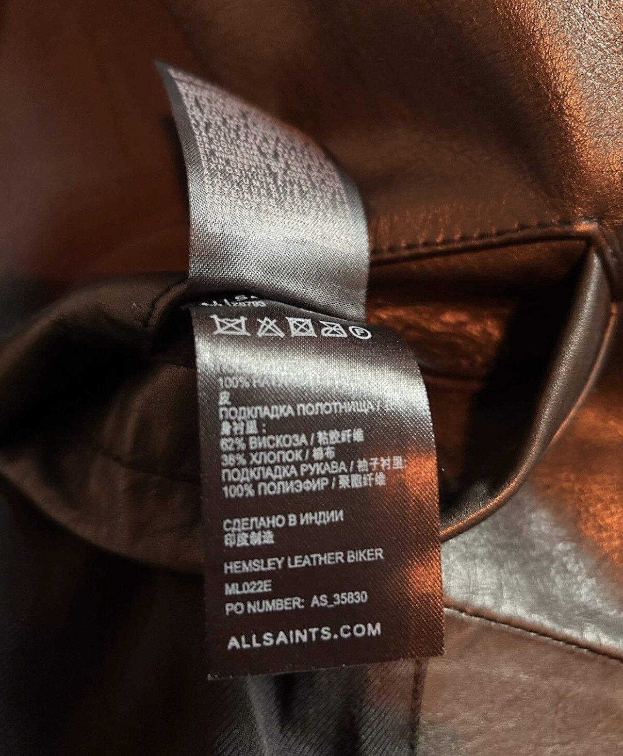 Allsaints Mens All Saints Hemsley Leather Biker Motorcycle cafe racer Size US M / EU 48-50 / 2 - 13 Thumbnail