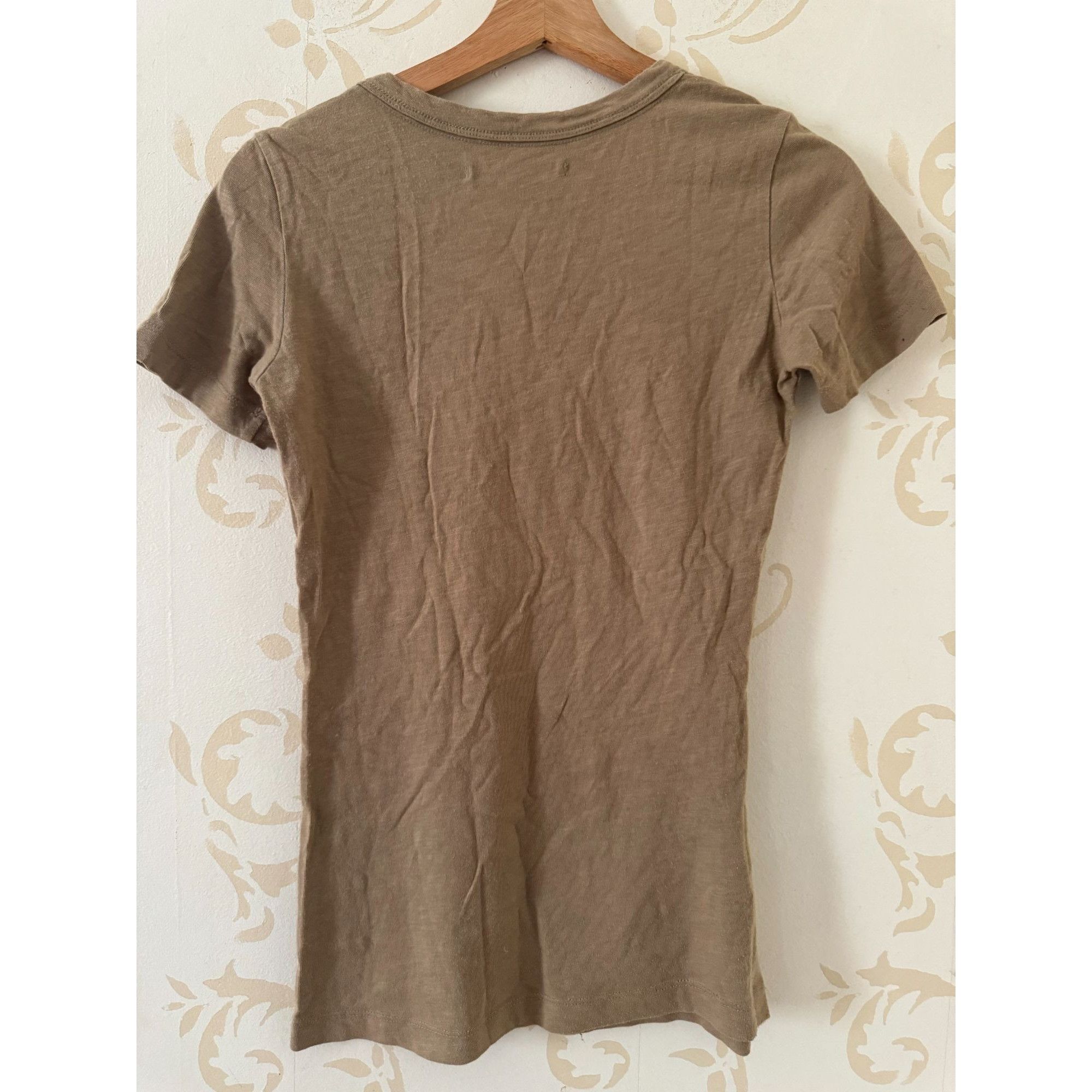 Other Ladies Size Small JNBY Olive Green Silk Screen T-Shirt Size S / US 4 / IT 40 - 3 Thumbnail
