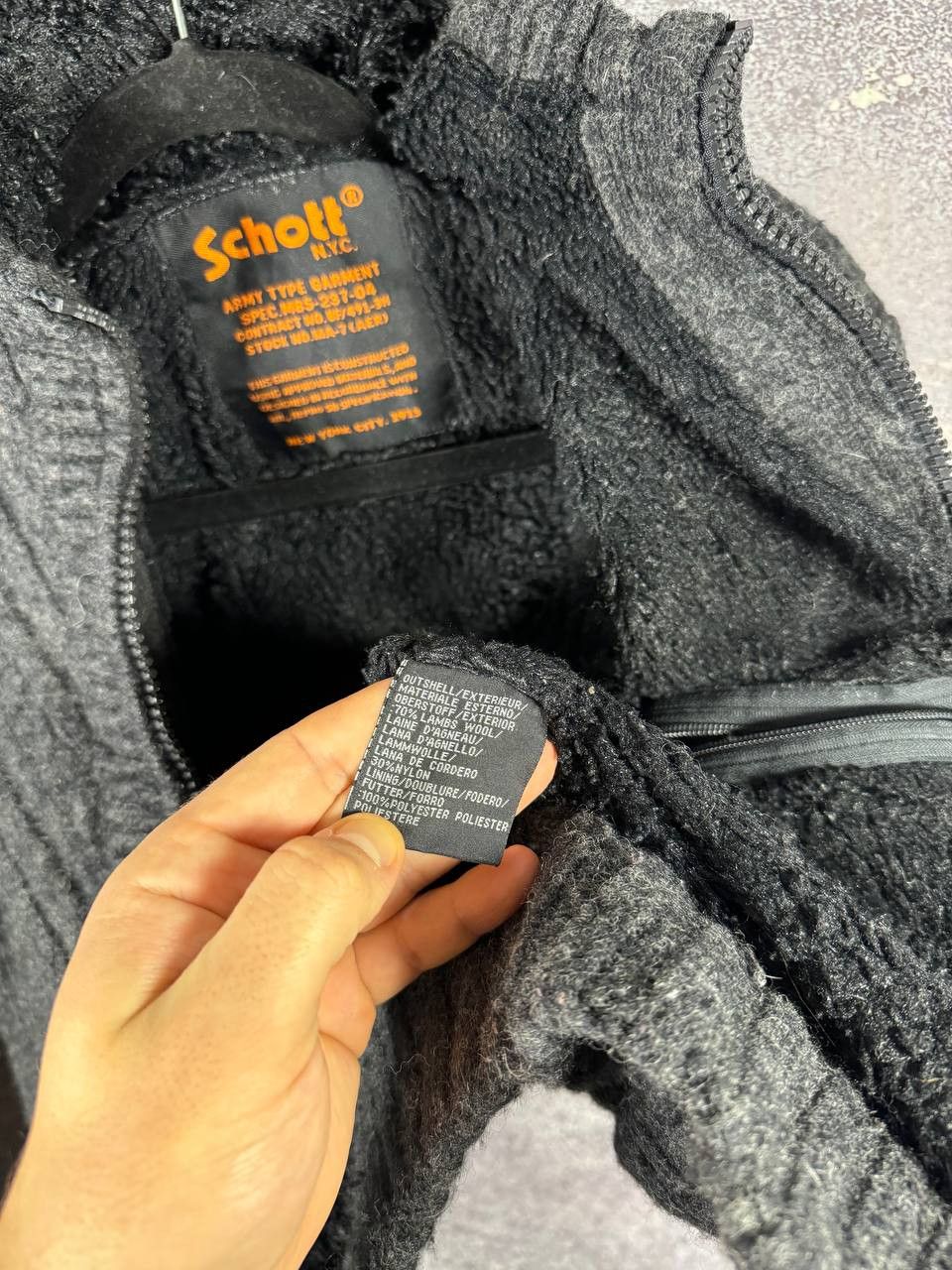 Schott × Vintage Vintage Schott NYC Wool Hooded Gray Jacket Large Military Size L / US 10 / IT 46 - 9 Thumbnail