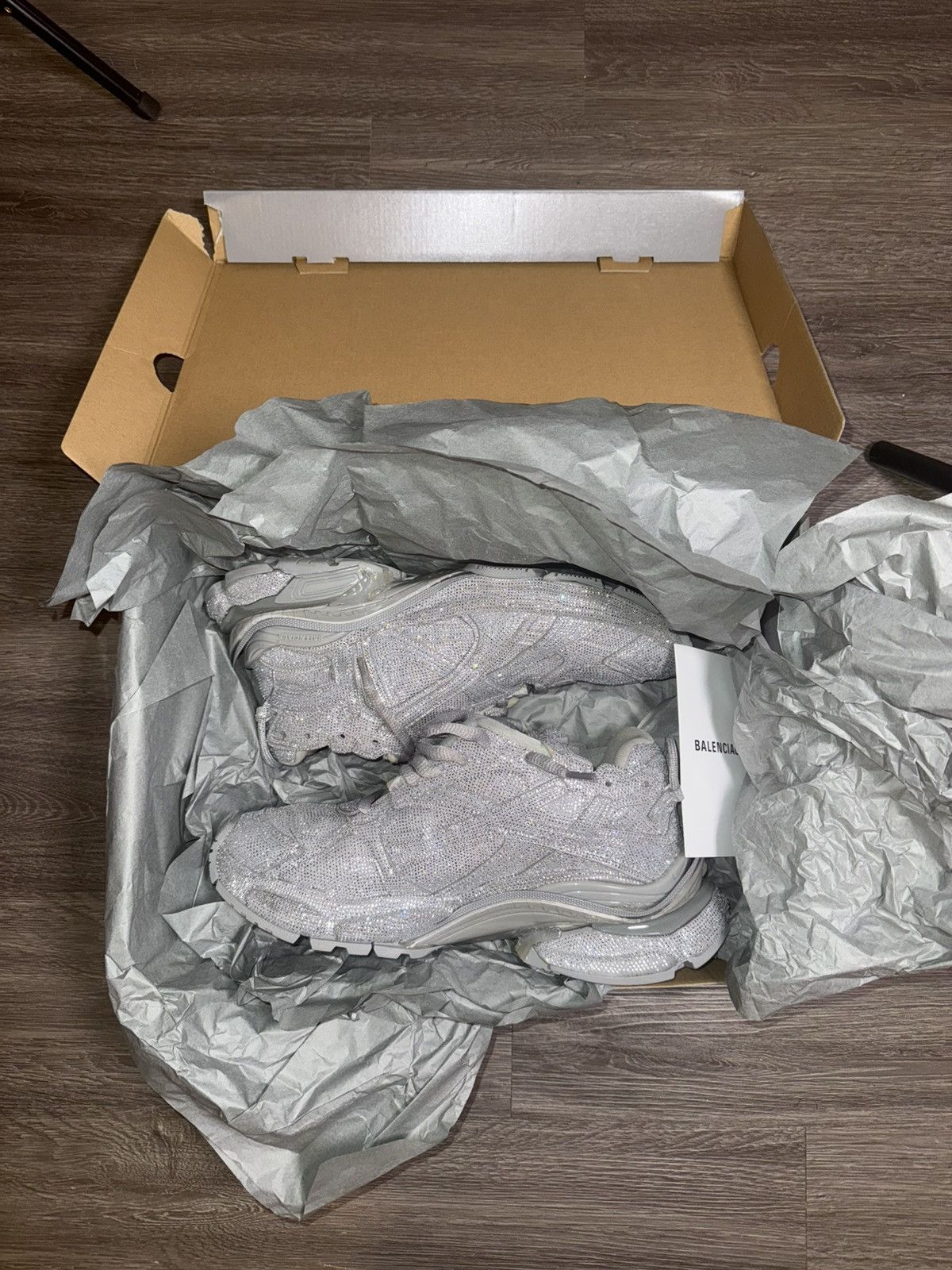 Balenciaga Balenciaga Crystal Rhinestone Sneakers Size US 11 / EU 44 - 2 Thumbnail