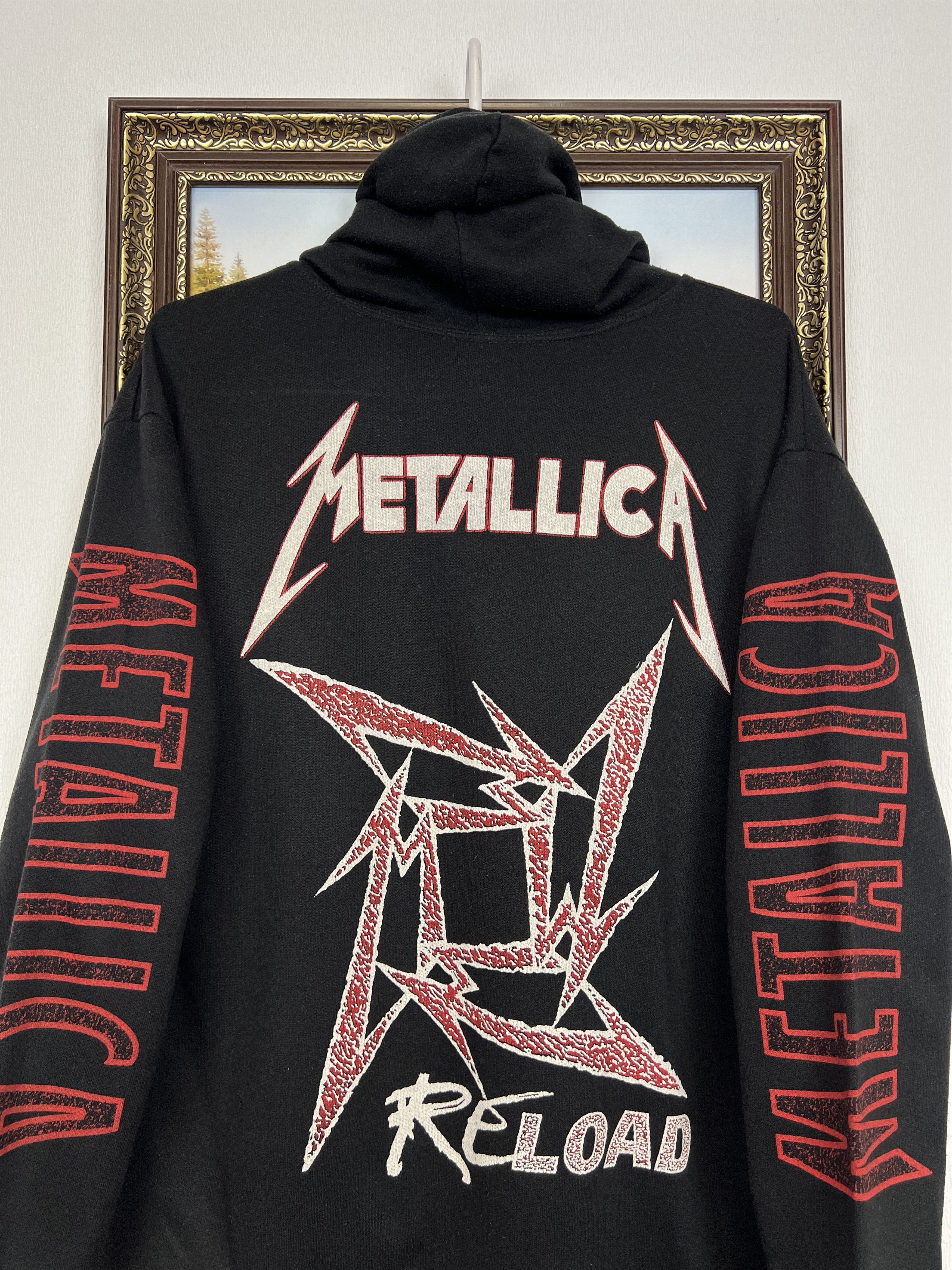 Vintage Vintage 90's Metallica Load Reload Jacket Over Print Hoodie Size US M / EU 48-50 / 2 - 2 Thumbnail
