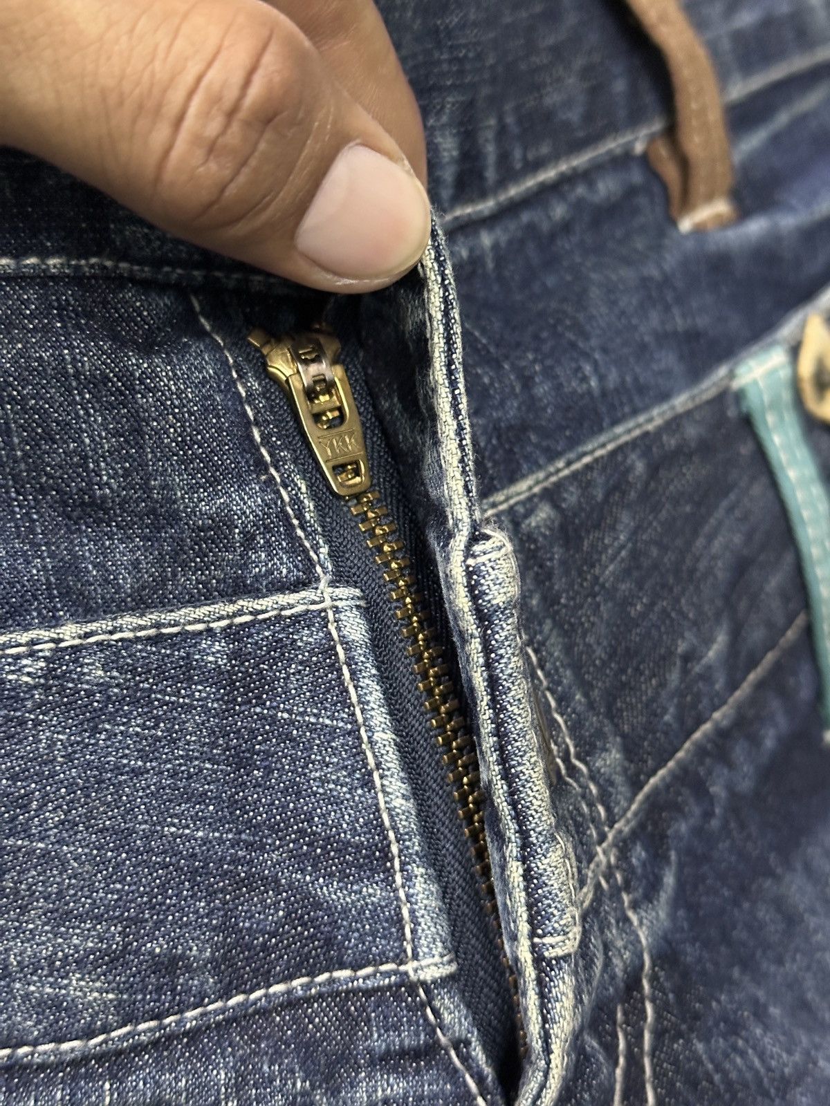 Japanese Brand Twist Legs 🎌💥 Denim Streewear Double Waist 💥 Size US 34 / EU 50 - 8 Thumbnail