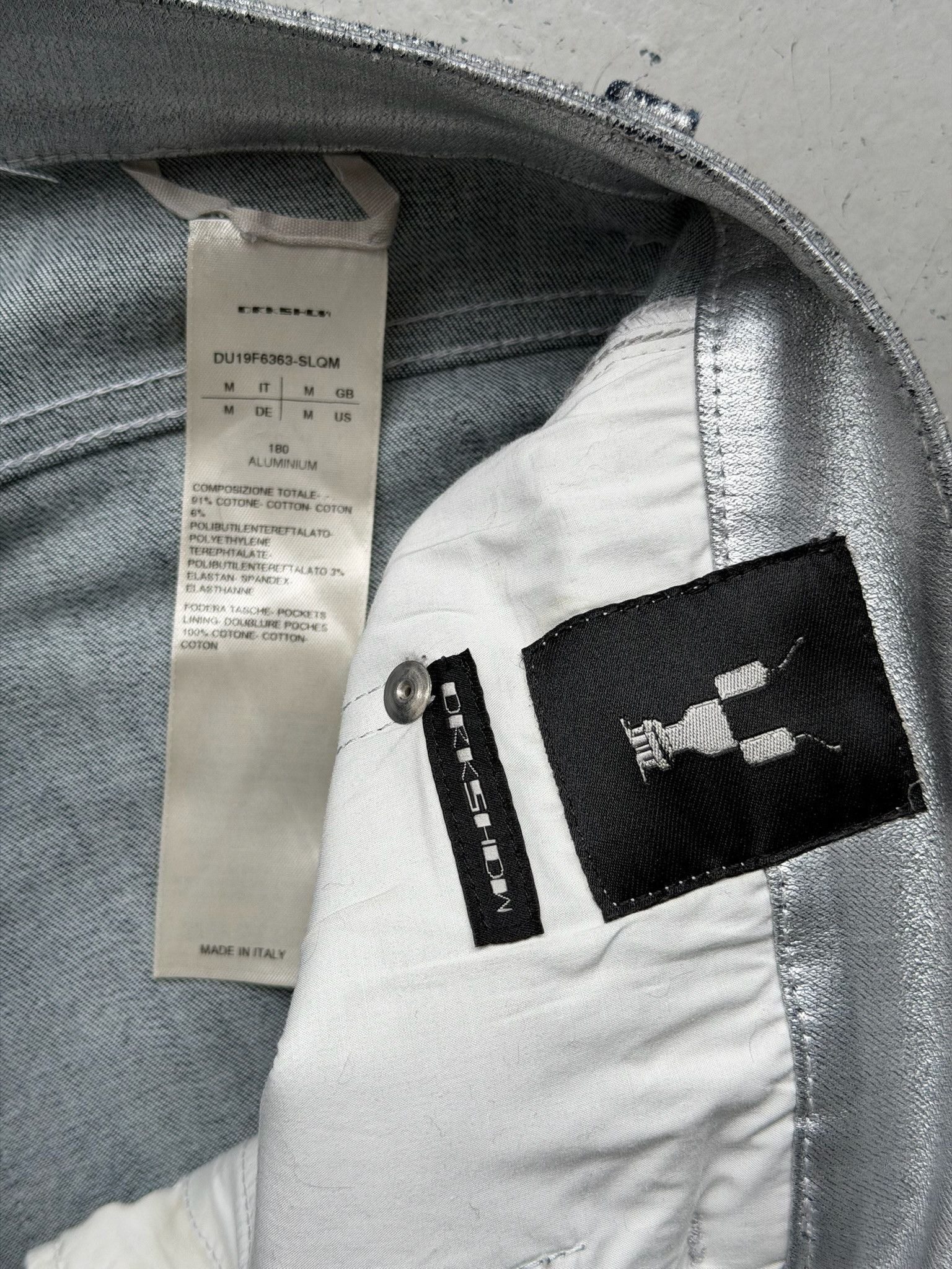 Rick Owens Drkshdw Rick Owens DRKSHDW FW19 Aluminum Waxed Nagakin Jeans Size US 32 / EU 48 - 4 Thumbnail