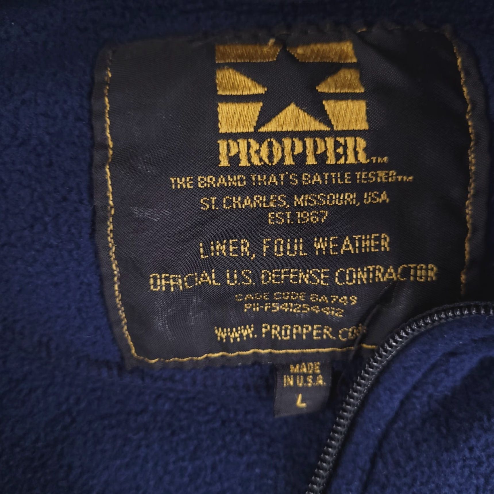 Propper VINTAGE Propper Foul Weather Jacket Mens Large Liner Full Zip USA Military Fleece Size US L / EU 52-54 / 3 - 2 Thumbnail