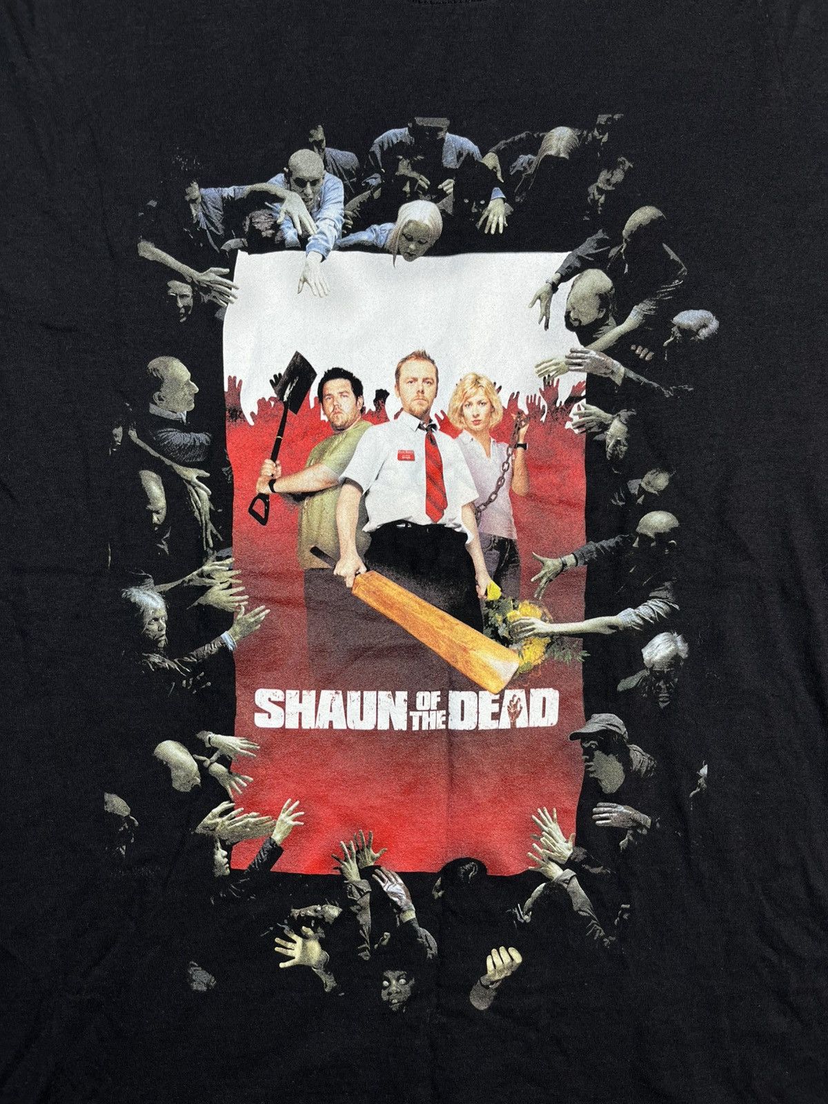Band Tees Shaun of the Dead Zombie Movie Graphic Tee Black XL Size US XL / EU 56 / 4 - 2 Thumbnail
