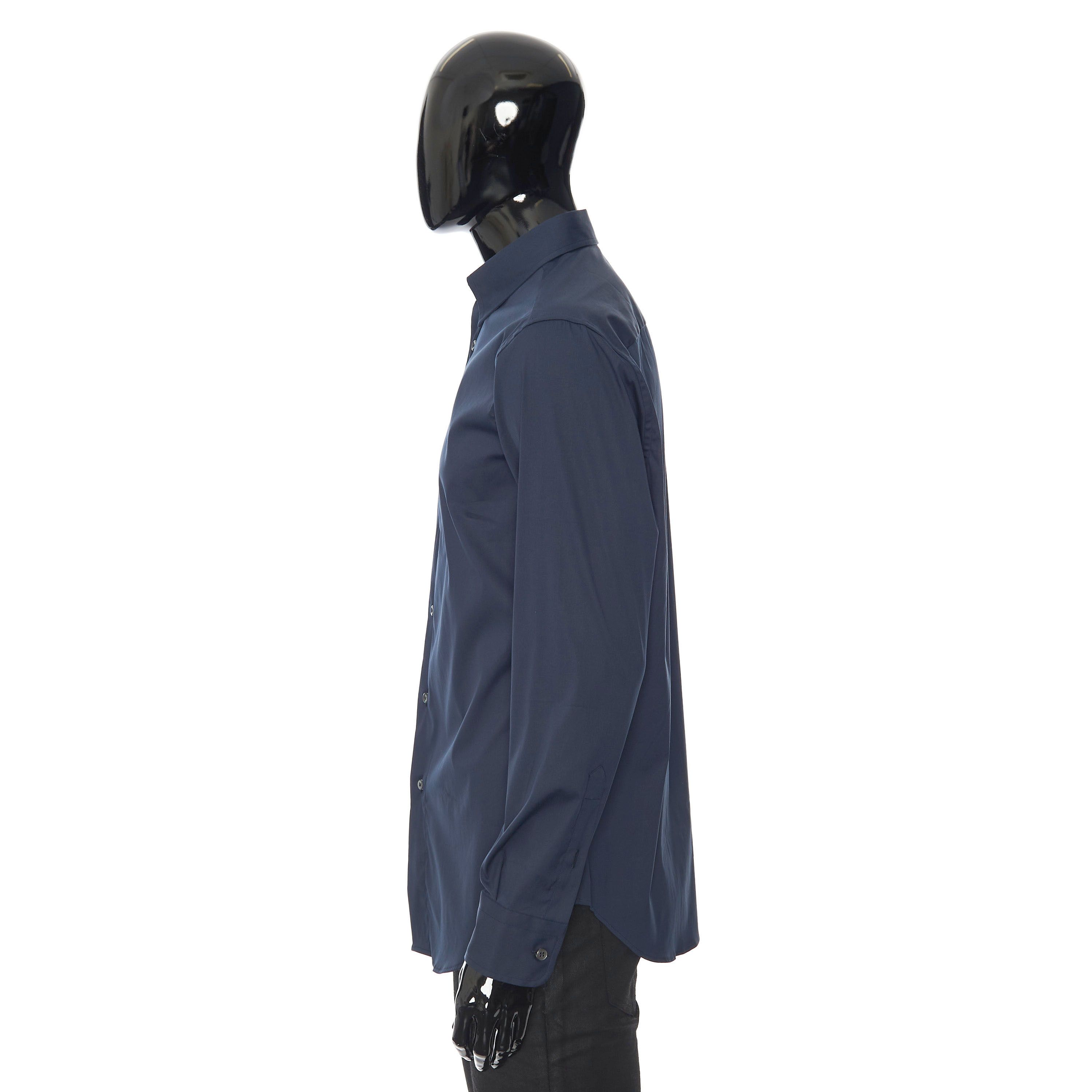 Brioni Longsleeve Fitted Shirt In Dark Blue Cotton Blend Size US M / EU 48-50 / 2 - 3 Thumbnail