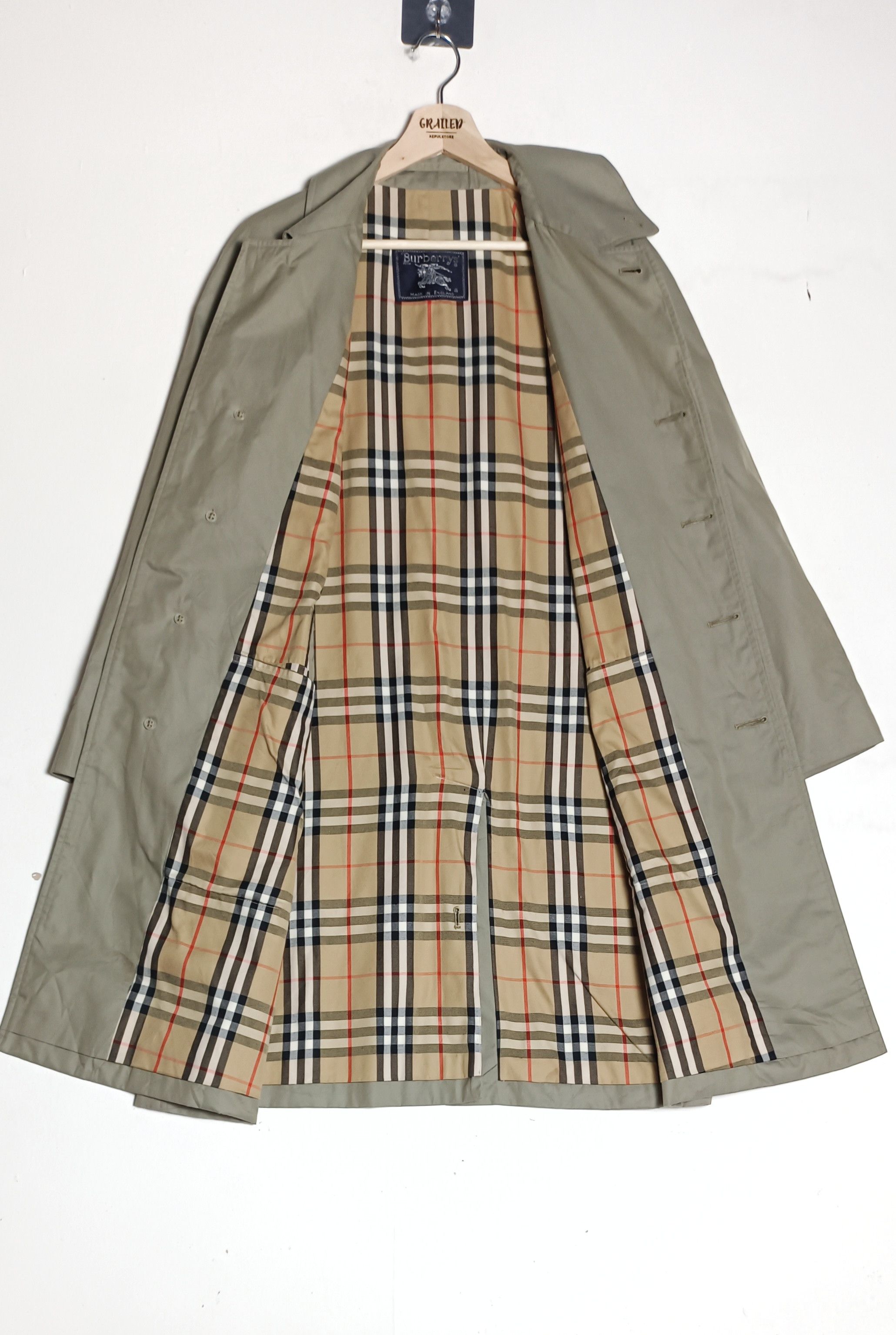 Burberry Vintage 90s 🔥Burberrys Nova Check Trench Coat Size US L / EU 52-54 / 3 - 1 Thumbnail