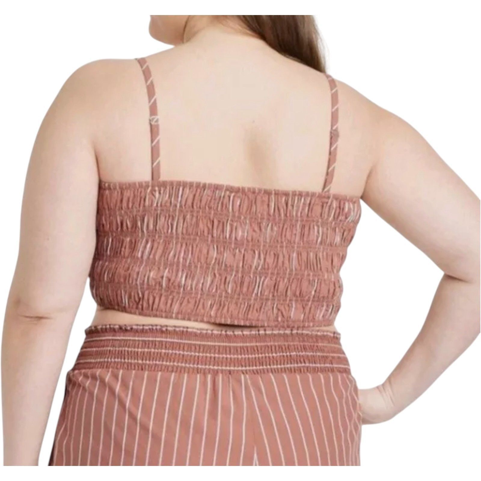 Other A New Day - Women's Top Slim Fit Smocked Tiny Cropped Smocke Size XL / US 12-14 / IT 48-50 - 2 Thumbnail