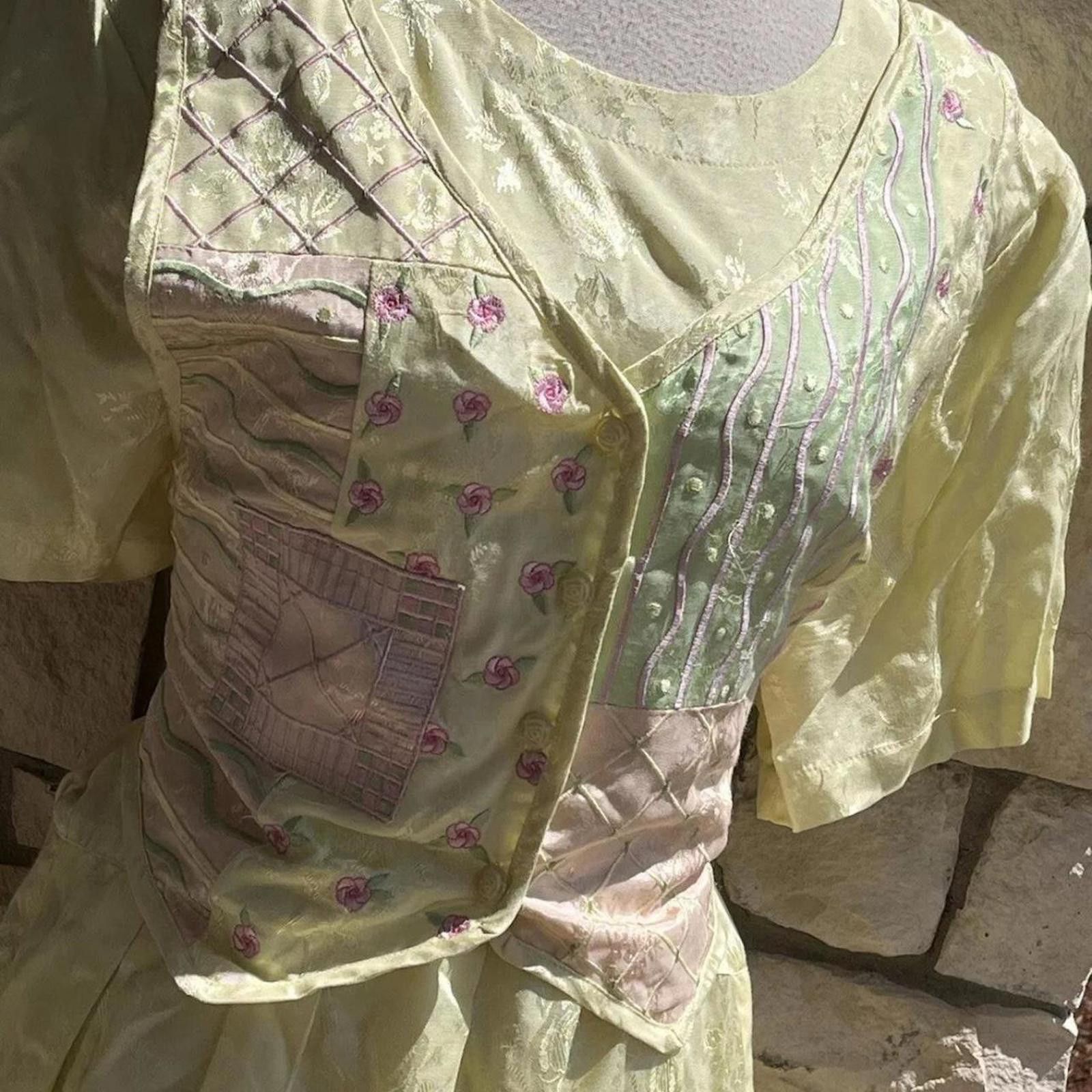Other Yellow 80s vintage dress, and tie back glamour Size L / US 10 / IT 46 - 3 Thumbnail