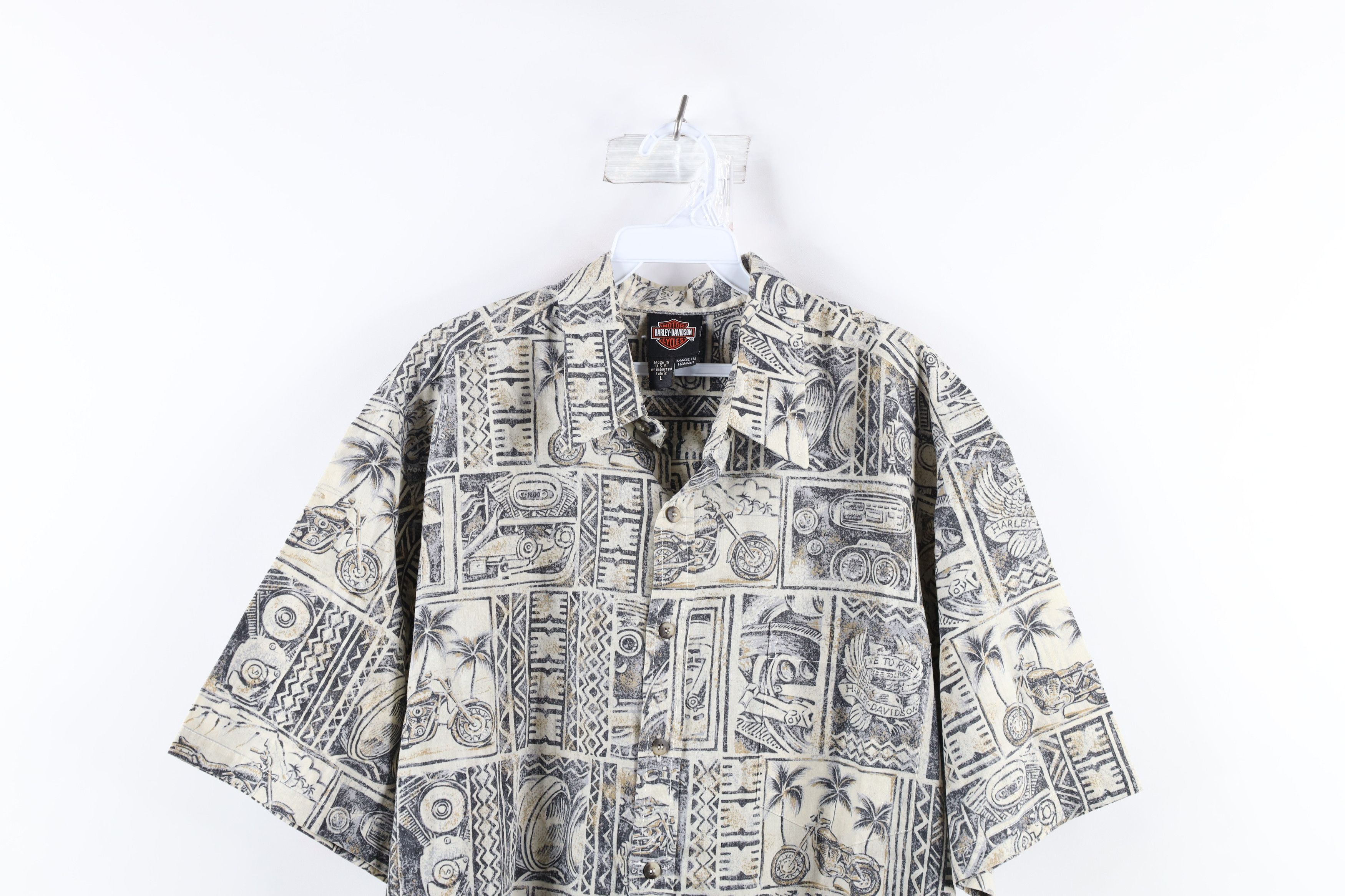 Harley Davidson Vintage 90s Harley Davidson Print Hawaiian Button Shirt USA Size US XL / EU 56 / 4 - 2 Thumbnail