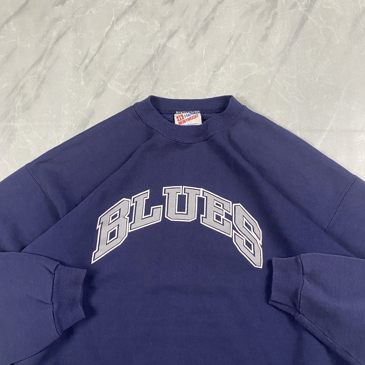 Hanes Rare Vintage 90s Blues Heavyweight Boxy Crewneck Size US XL / EU 56 / 4 - 2 Thumbnail