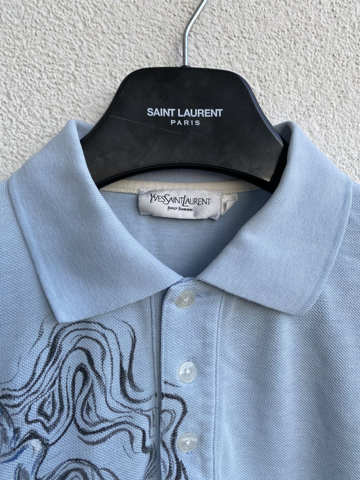 Yves Saint Laurent 1of1 YSL Polo Shirt Art Blue YSL Tee Size US L / EU 52-54 / 3 - 6 Thumbnail