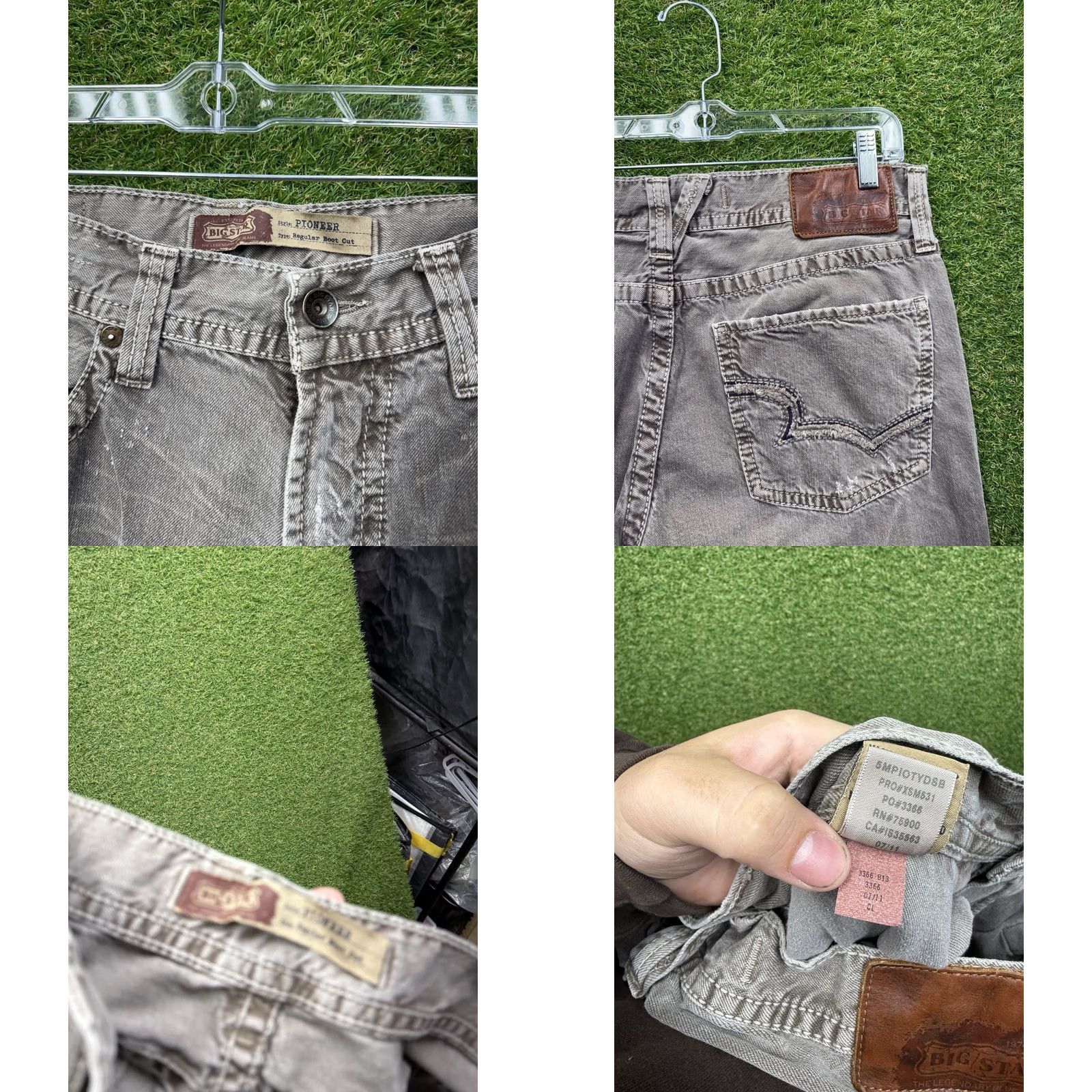 Vintage BIG STAR Buckle Jeans Regular Bootcut Denim 36 Mens 36L Gray Cotton 5-Pocket Inseam 34" Mid Rise Vintage No Size US 36 / EU 52 - 8 Thumbnail