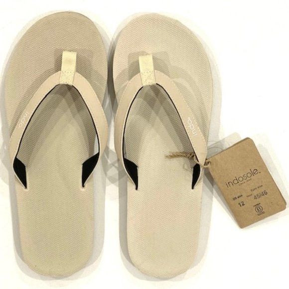 Other Indosole Men's Vegan Flip Flops Sea Salt 12 Size US 12 / EU 45 - 1 Thumbnail