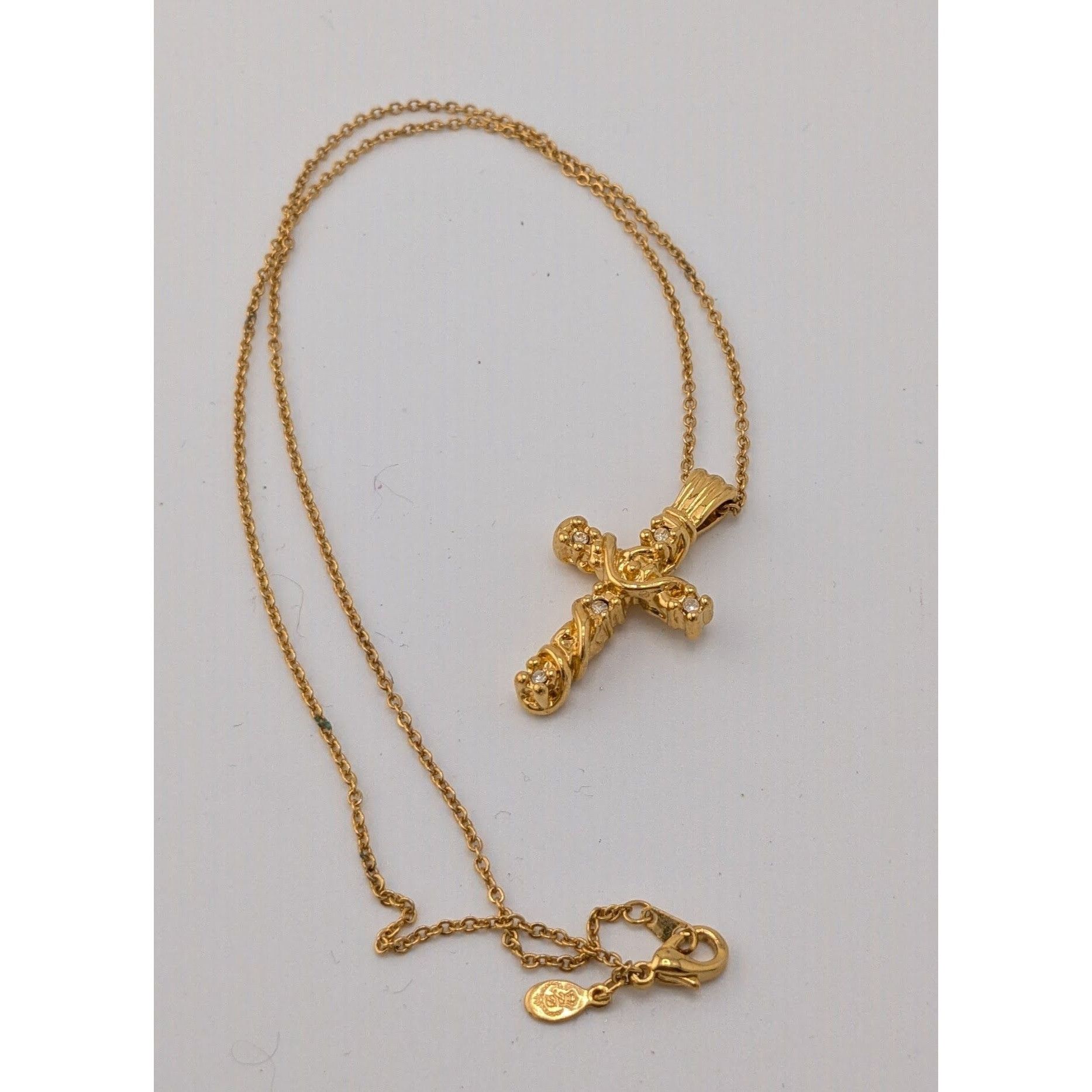 Other Vintage Premier Designs Cross Necklace Gold Tone With Clear Size ONE SIZE - 5 Thumbnail