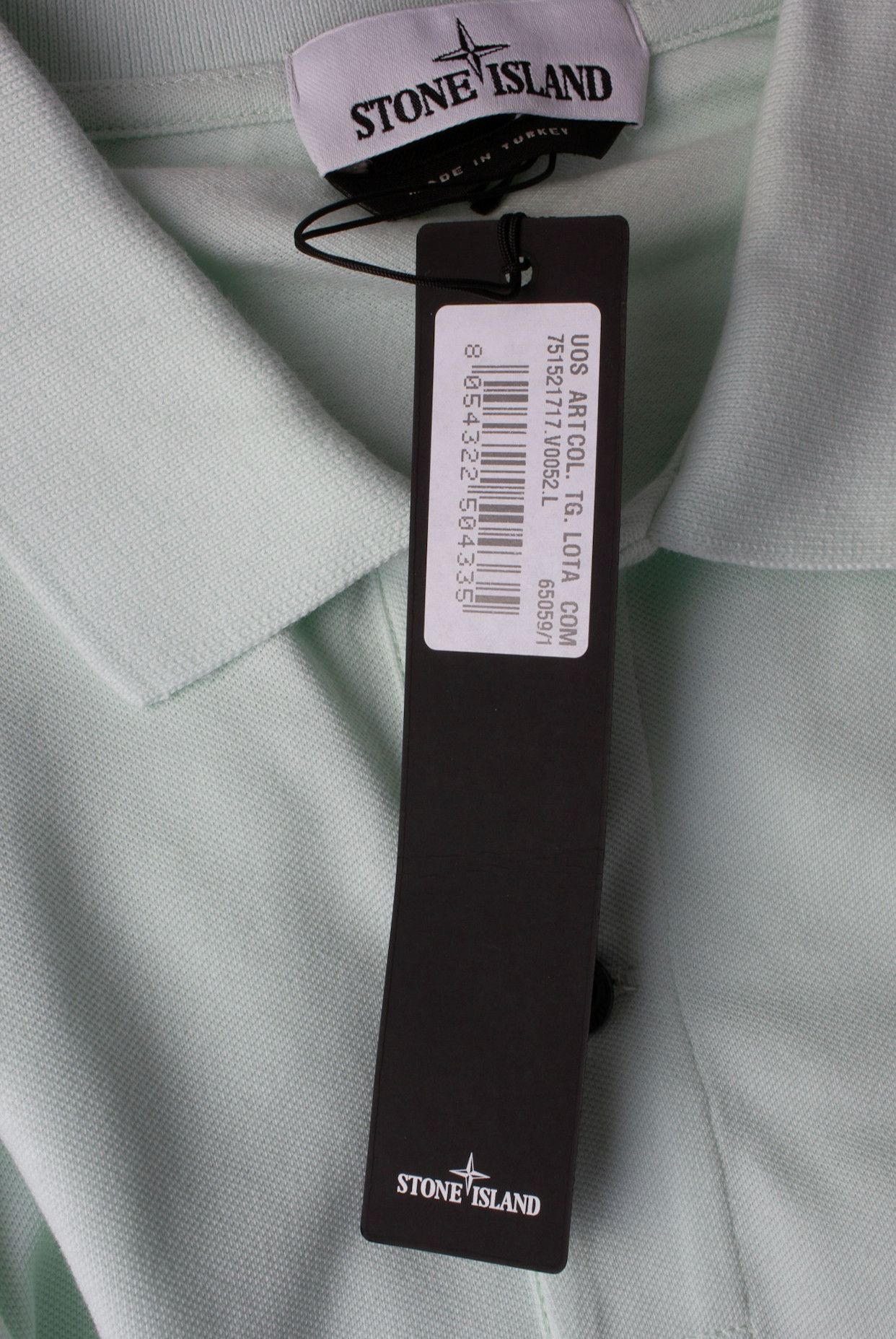 Stone Island STONE ISLAND SAGE BLUE COTTON LOGO EMBROIDERY POLO SHIRT Size US M / EU 48-50 / 2 - 7 Thumbnail