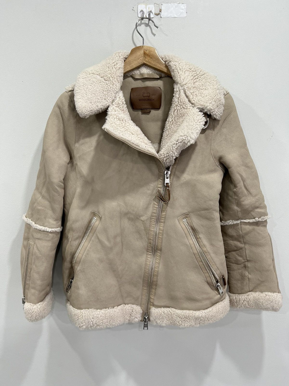 Japanese Brand Womens Woolrich Shearling Coat Jacket S Size S / US 4 / IT 40 - 1 Thumbnail