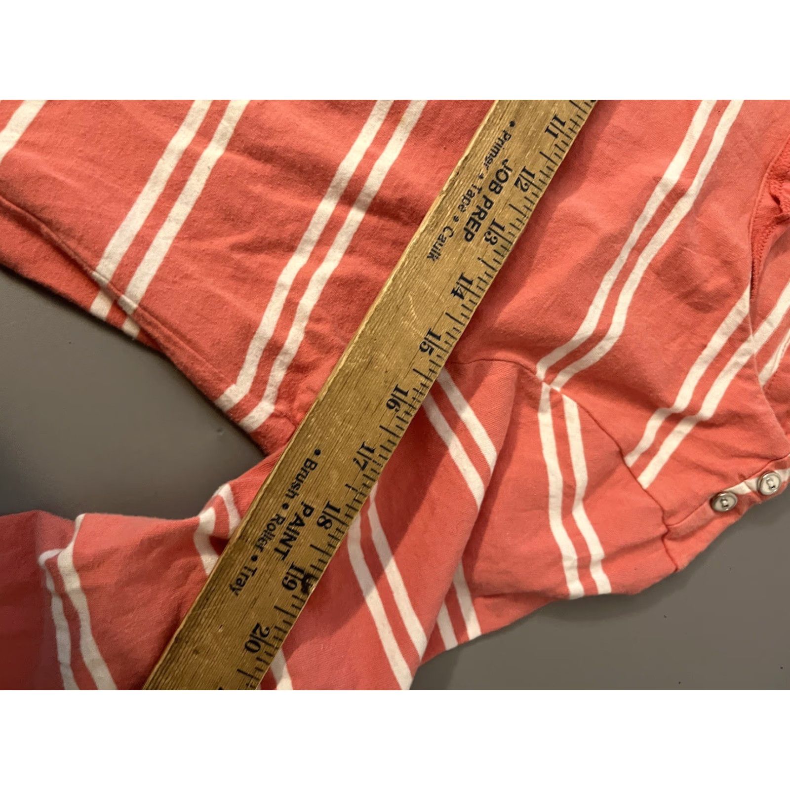 Charter Club Charter Club Sweater Knit Pullover Womens P/L Coral Striped Button Shoulder Lightweight Pullover 100% Cotton Petite Size Size L / US 10 / IT 46 - 5 Thumbnail