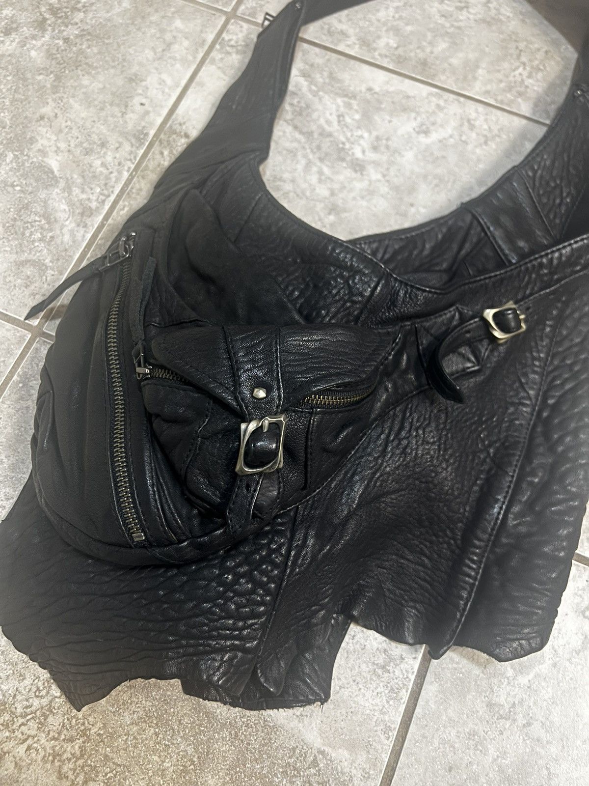 14th Addiction 14th Addiction Raw Hem Cargo Leather Vest Size ONE SIZE - 5 Thumbnail