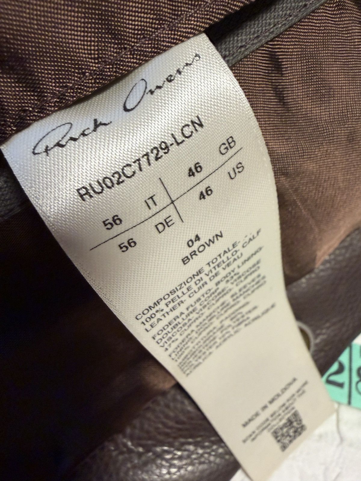 Rick Owens PADDED CALF LEATHER OUTERSHIRT Size US XL / EU 56 / 4 - 24 Thumbnail