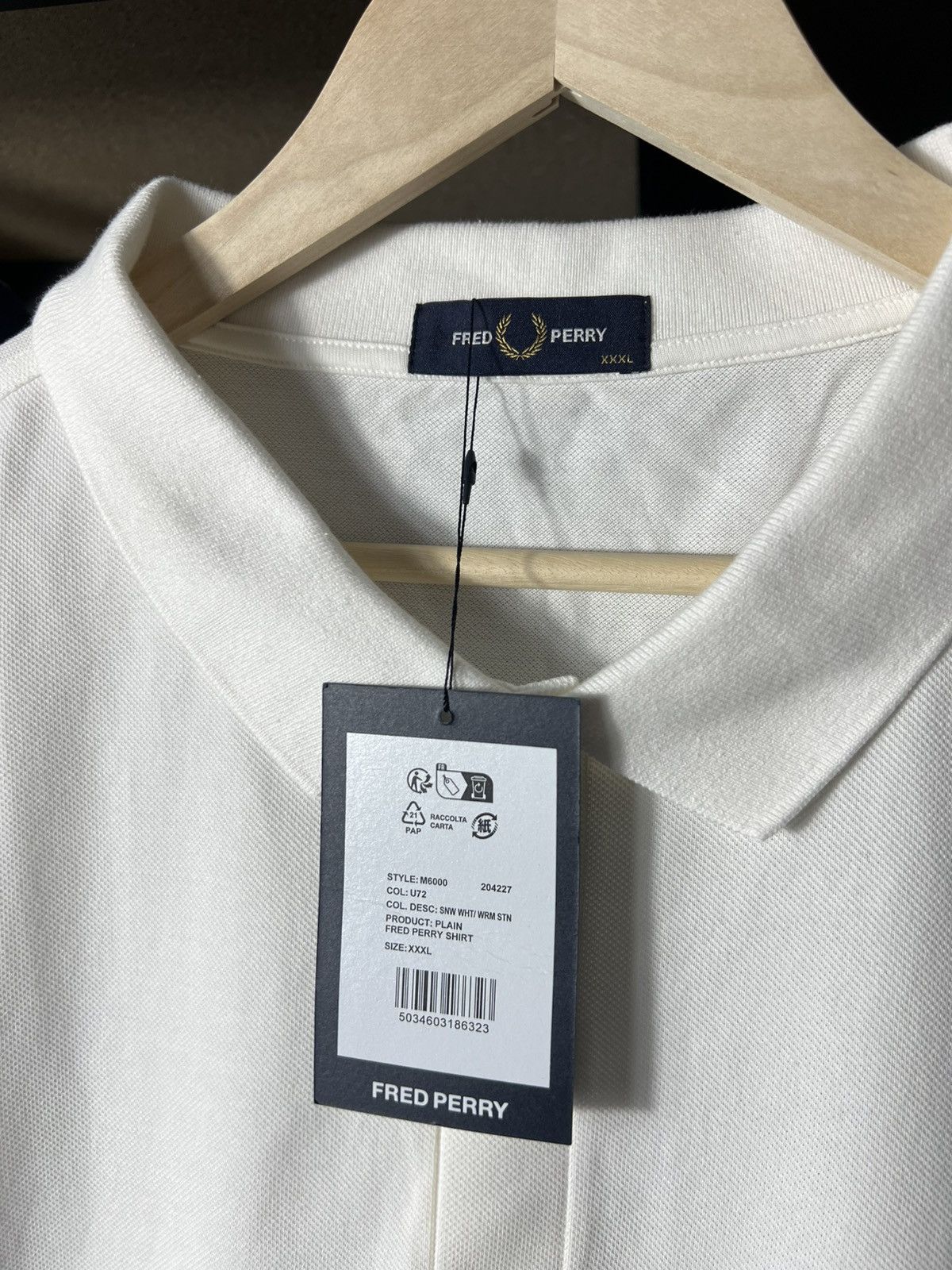 Fred Perry 🔥 NWT Fred Perry Classic Embroidered Polo Shirt — White Size US XXL / EU 58 / 5 - 7 Thumbnail