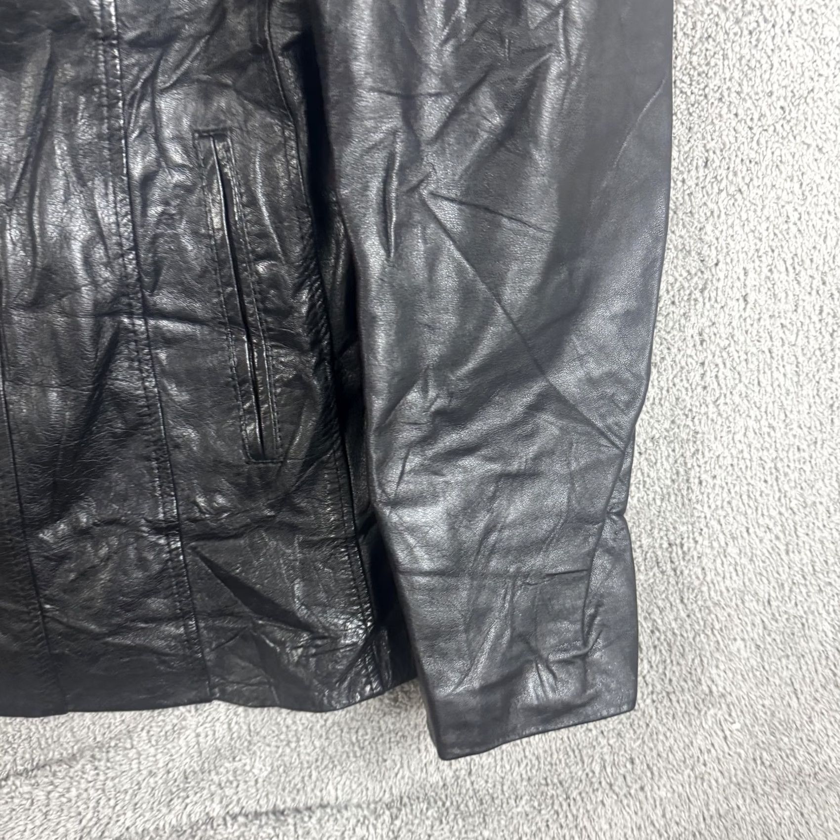 House of CB VINTAGE Wilson's House Of Suede And Leather Jacket Womens Medium Black Button Jacket Size M / US 6-8 / IT 42-44 - 3 Thumbnail