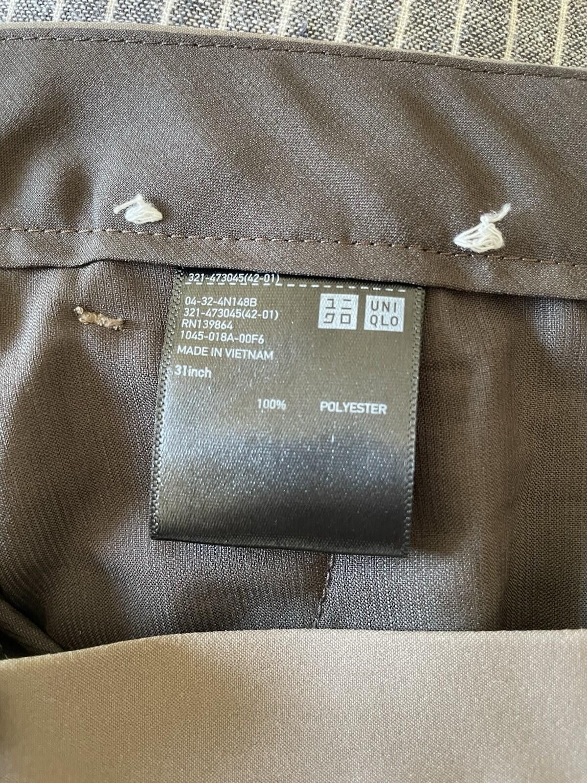 Uniqlo Uniqlo Brown Pleated Pants 31x30 Size US 31 - 3 Thumbnail