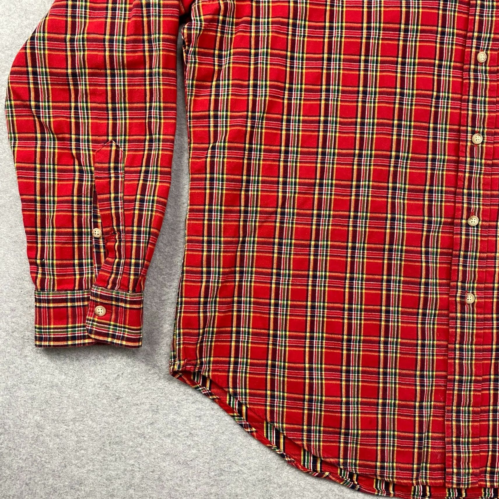 Ralph Lauren Ralph Lauren Button Down Flannel Shirt Mens XL Red Plaid Classic Fit Heavyweight Size US XL / EU 56 / 4 - 3 Thumbnail